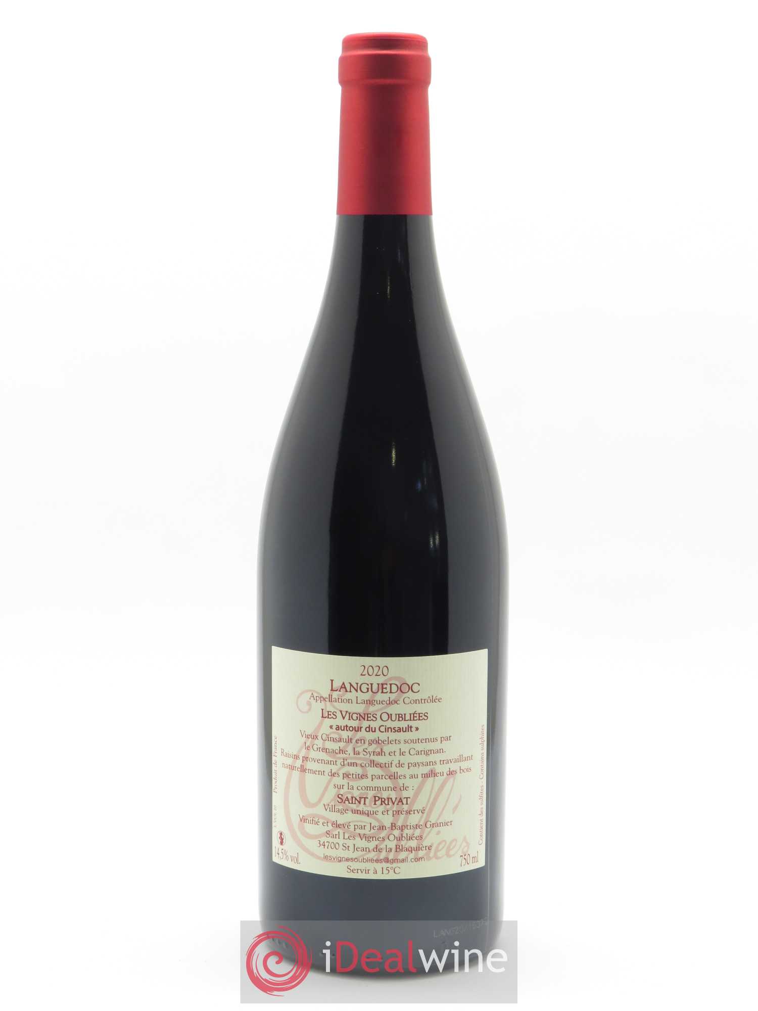 Languedoc Les Vignes Oubliées Autour du Cinsault Jean-Baptiste Granier 2020 - Lot de 1 bouteille - 1