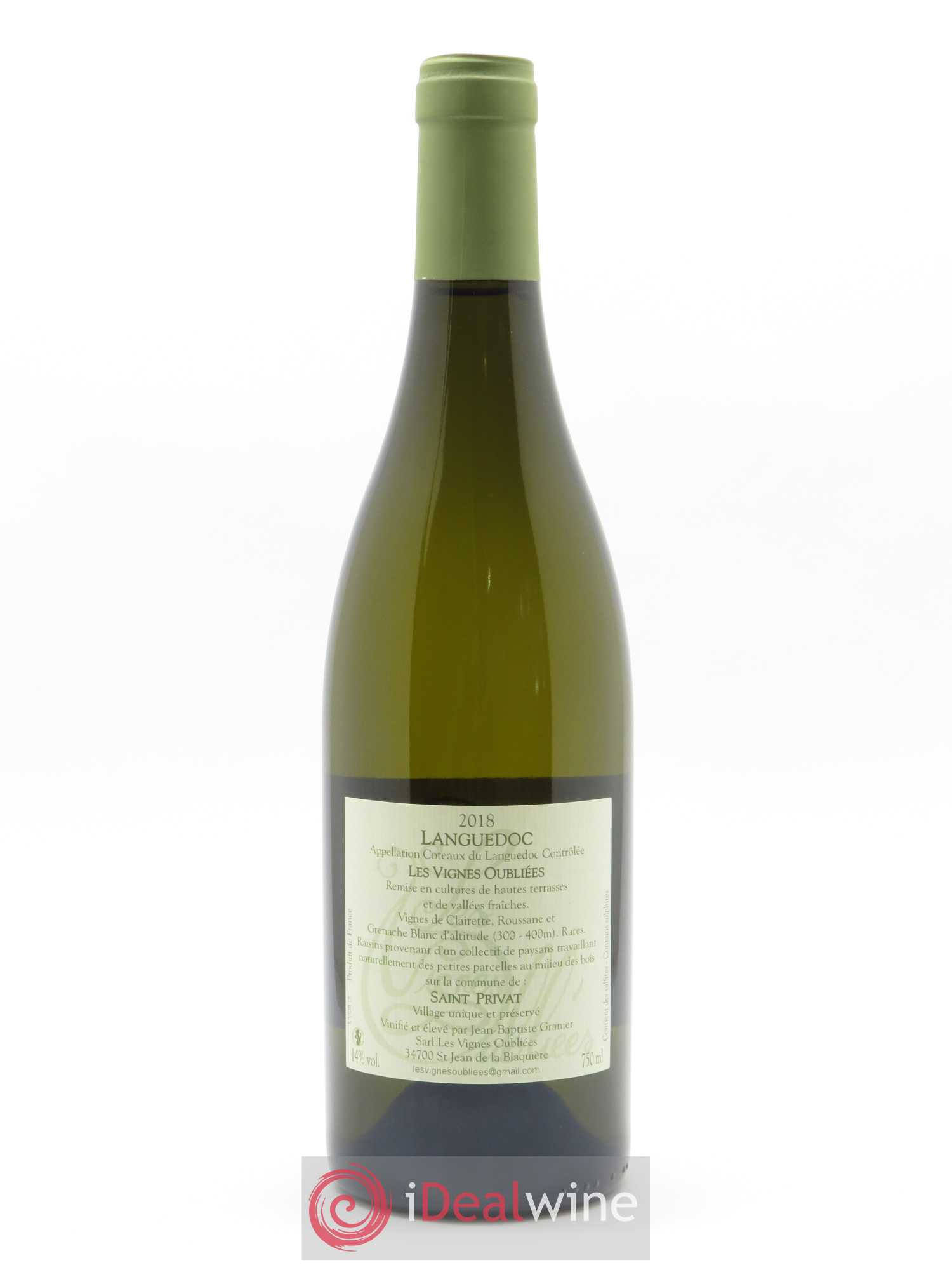 Terrasses du Larzac Les Vignes Oubliées Jean-Baptiste Granier 2018 - Lot de 1 bouteille - 1