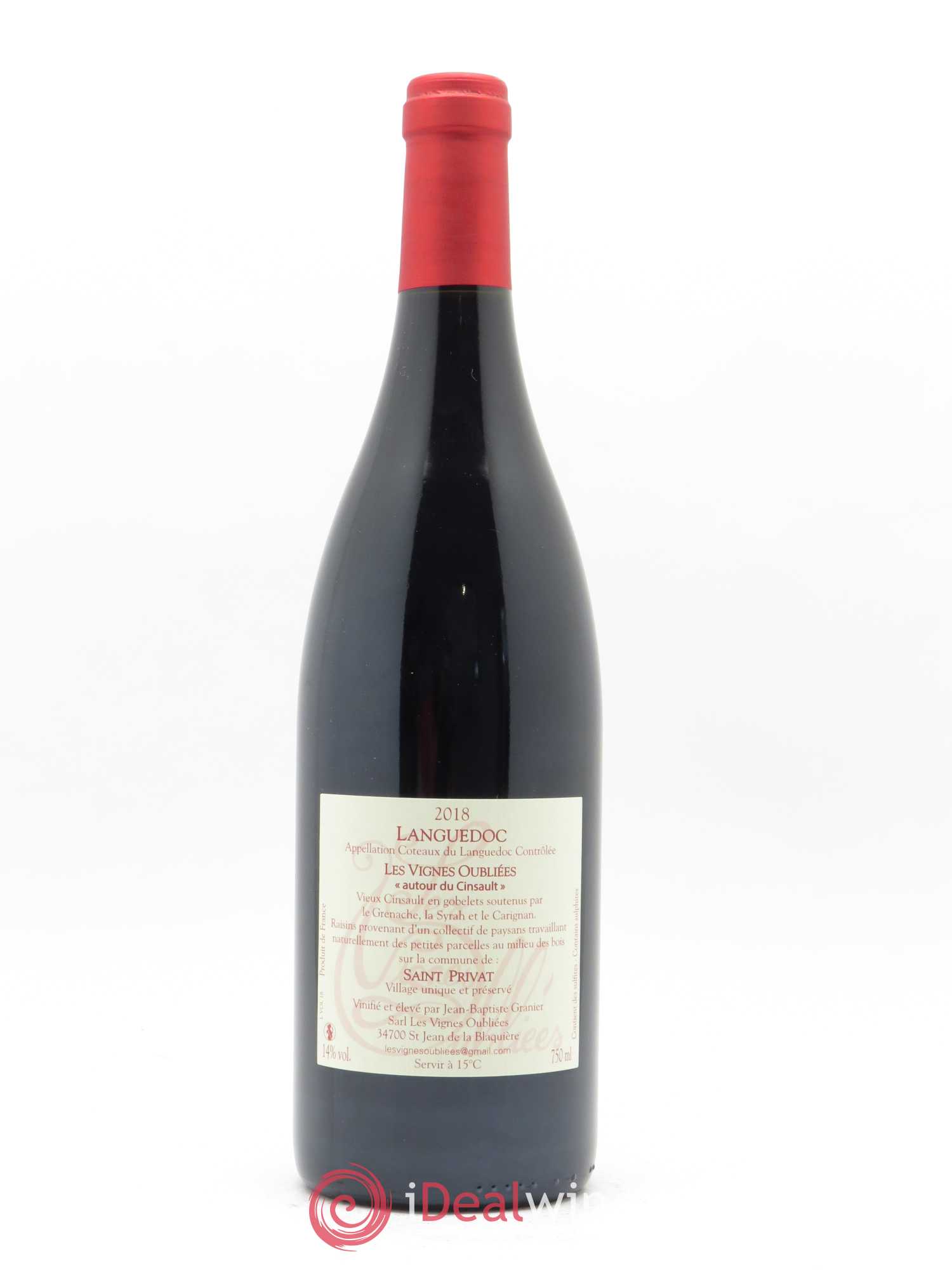 Languedoc Les Vignes Oubliées Autour du Cinsault Jean-Baptiste Granier 2018 - Lot de 1 bouteille - 1