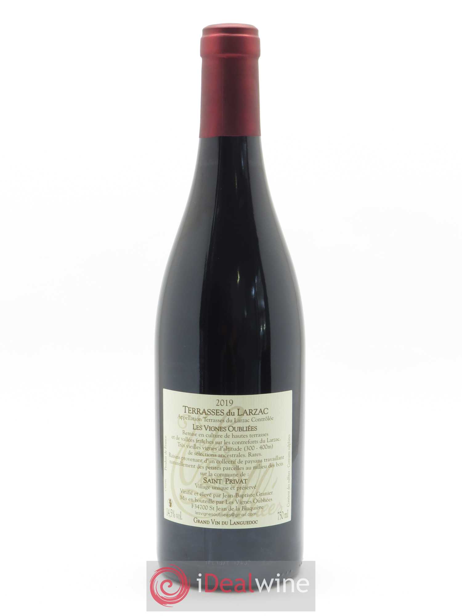 Terrasses du Larzac Les Vignes Oubliées Jean-Baptiste Granier 2019 - Lot de 1 bouteille - 1