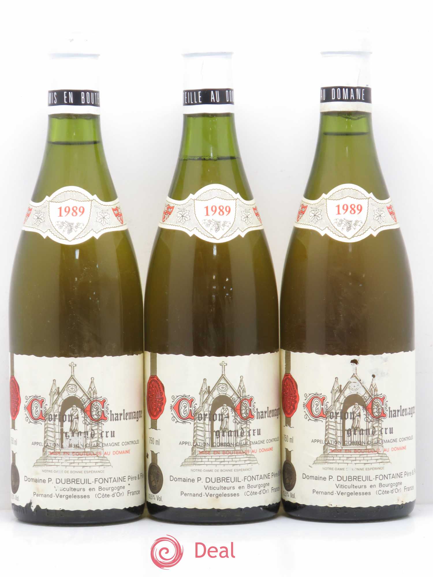 Corton-Charlemagne Grand Cru Domaine Dubreuil-Fontaine 1989 - Lotto di 3 bottiglie - 0