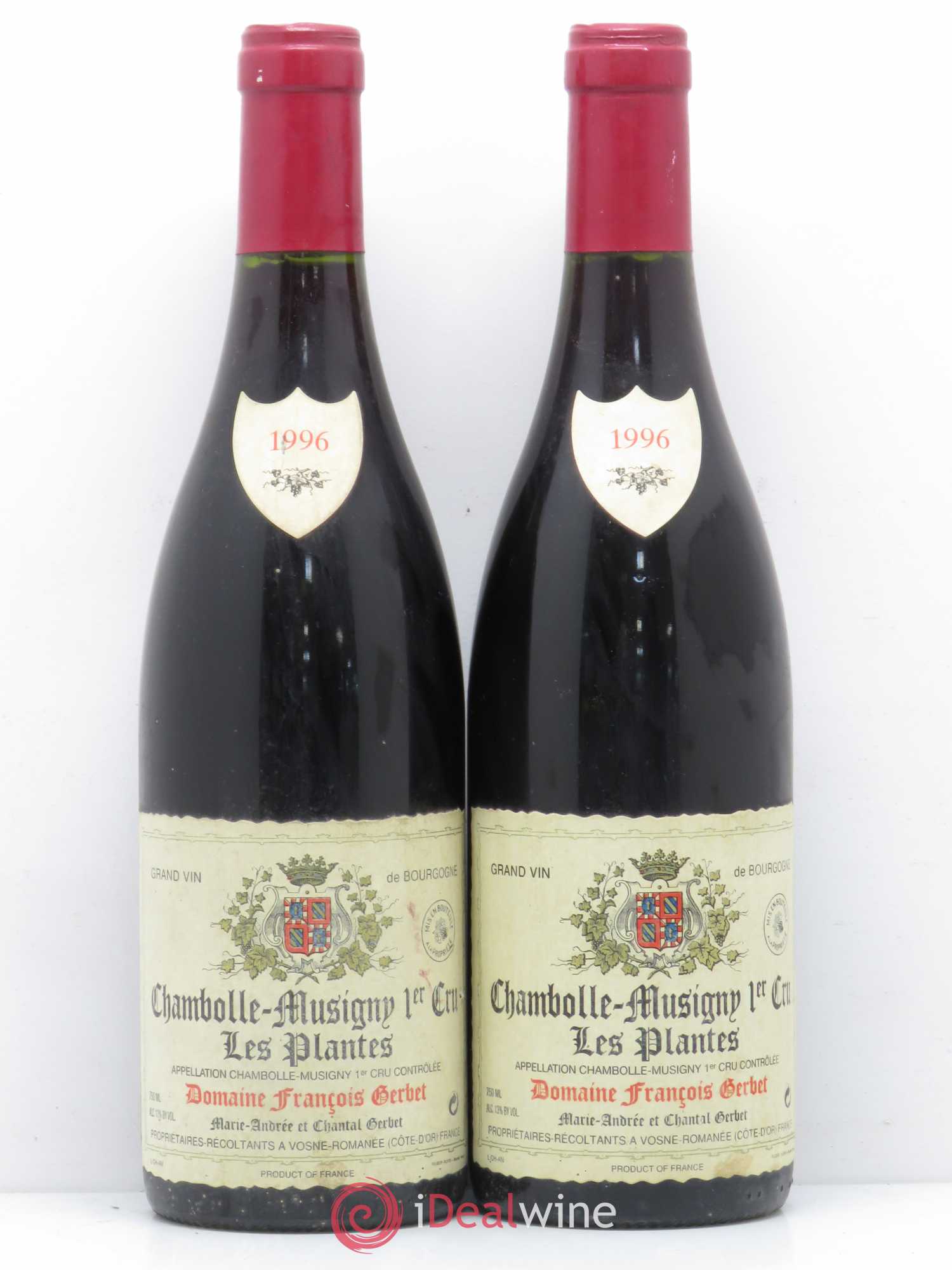 Chambolle-Musigny 1er Cru Les Plantes François Gerbet 1996 - Lot de 2 bouteilles - 0