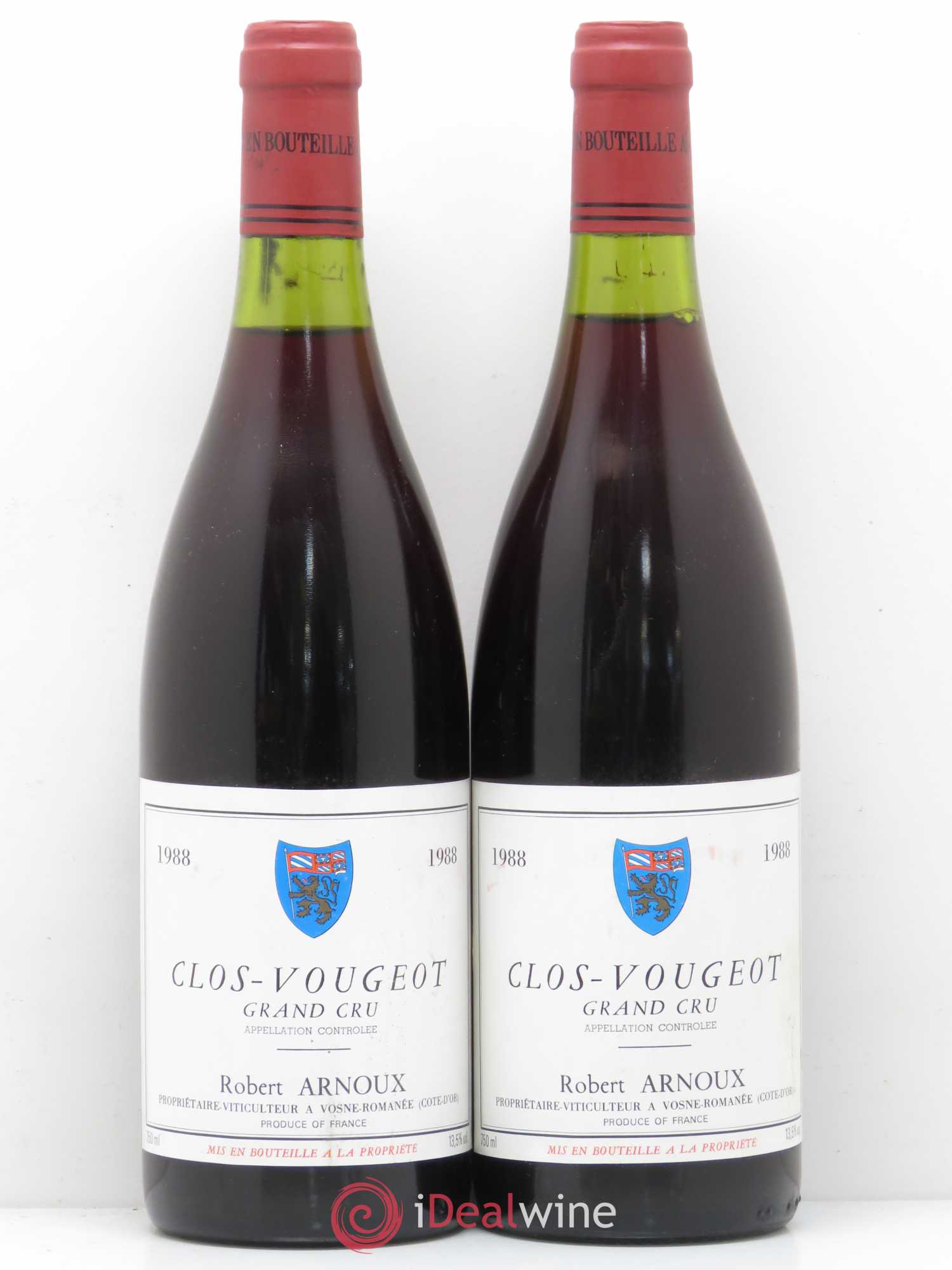 Clos de Vougeot Grand Cru Robert Arnoux 1988 - Lot de 2 bouteilles - 0