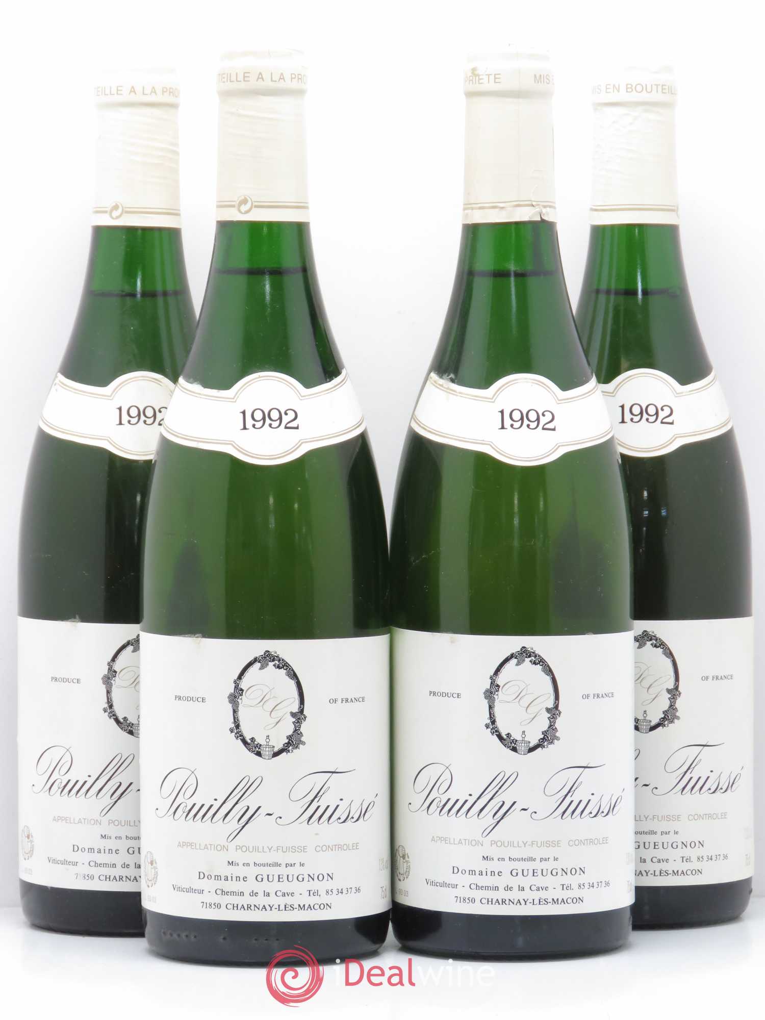 Pouilly-Fuissé Domaine Gueugnon 1992 - Posten von 4 Flaschen - 0