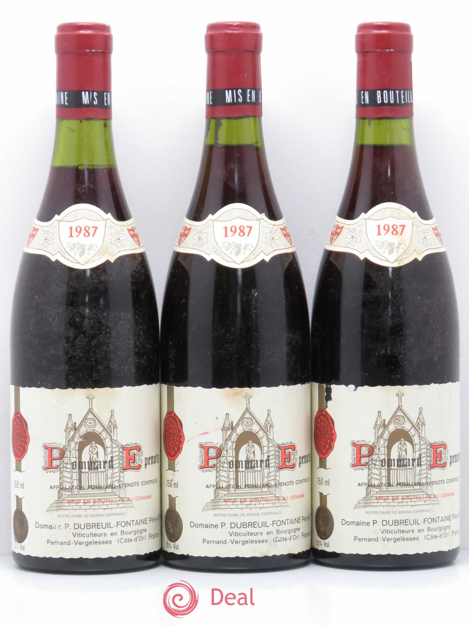 Pommard 1er Cru Les Epenots Domaine Dubreuil-Fontaine 1987 - Posten von 3 Flaschen - 0
