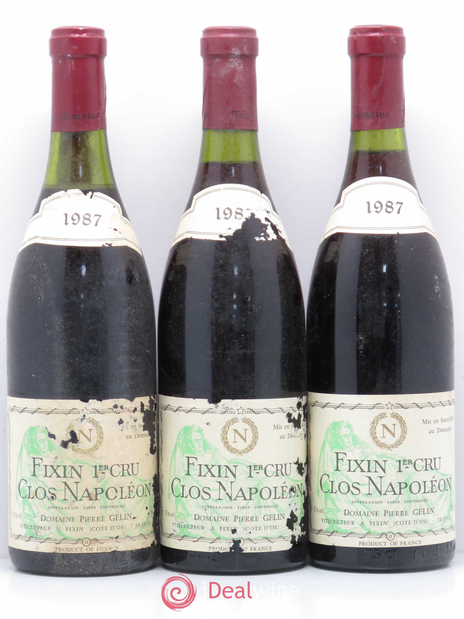 Fixin 1er Cru Napoleon Pierre Gelin 1987 - Posten von 3 Flaschen - 0