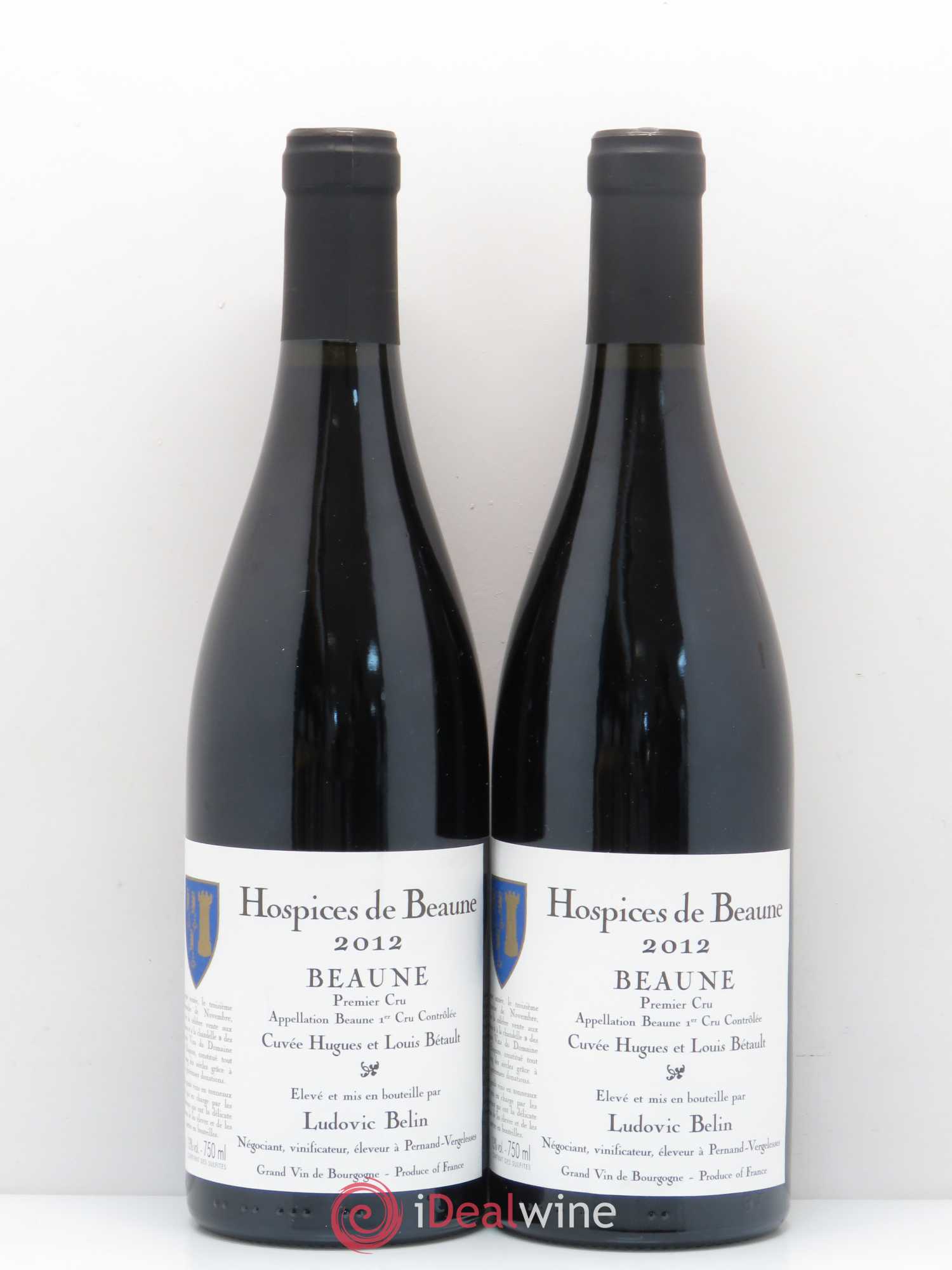 Beaune 1er Cru Hospices de Beaune Cuvée Hugues et Louis Betault mise Ludovic Belin 2012 - Posten von 2 Flaschen - 0