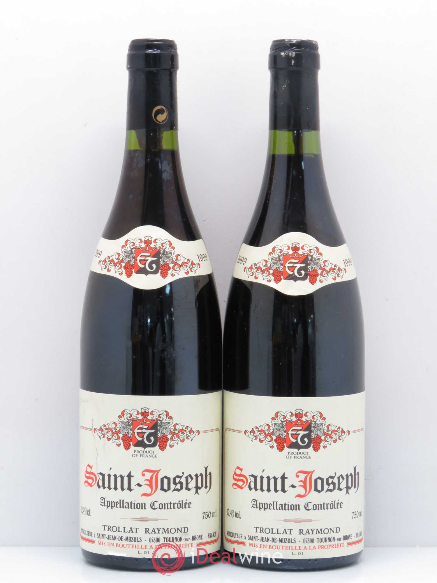 Saint-Joseph Trollat Raymond 1999 - Lot de 2 bouteilles - 0