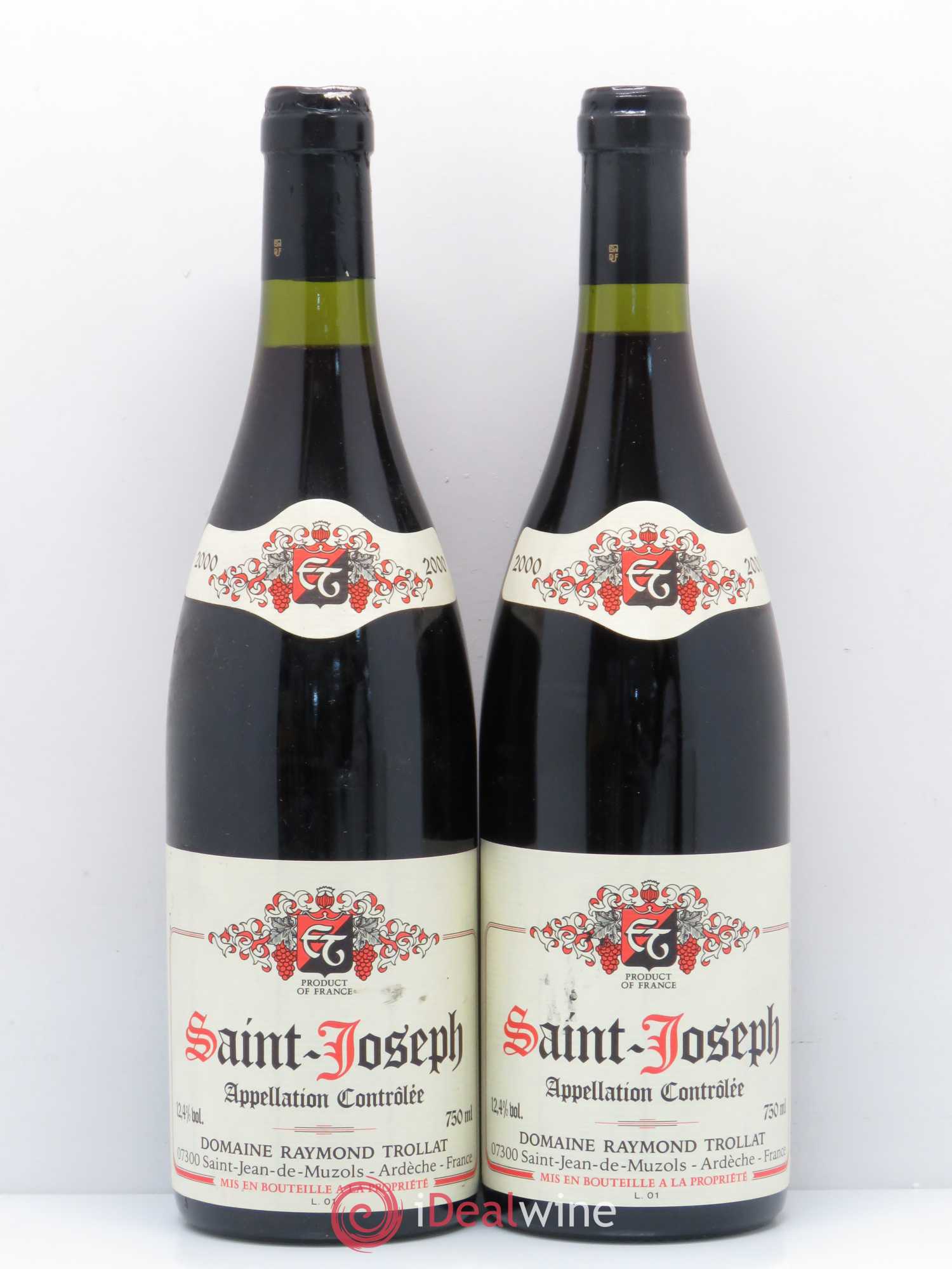 Saint-Joseph Trollat Raymond 2000 - Lot de 2 bouteilles - 0