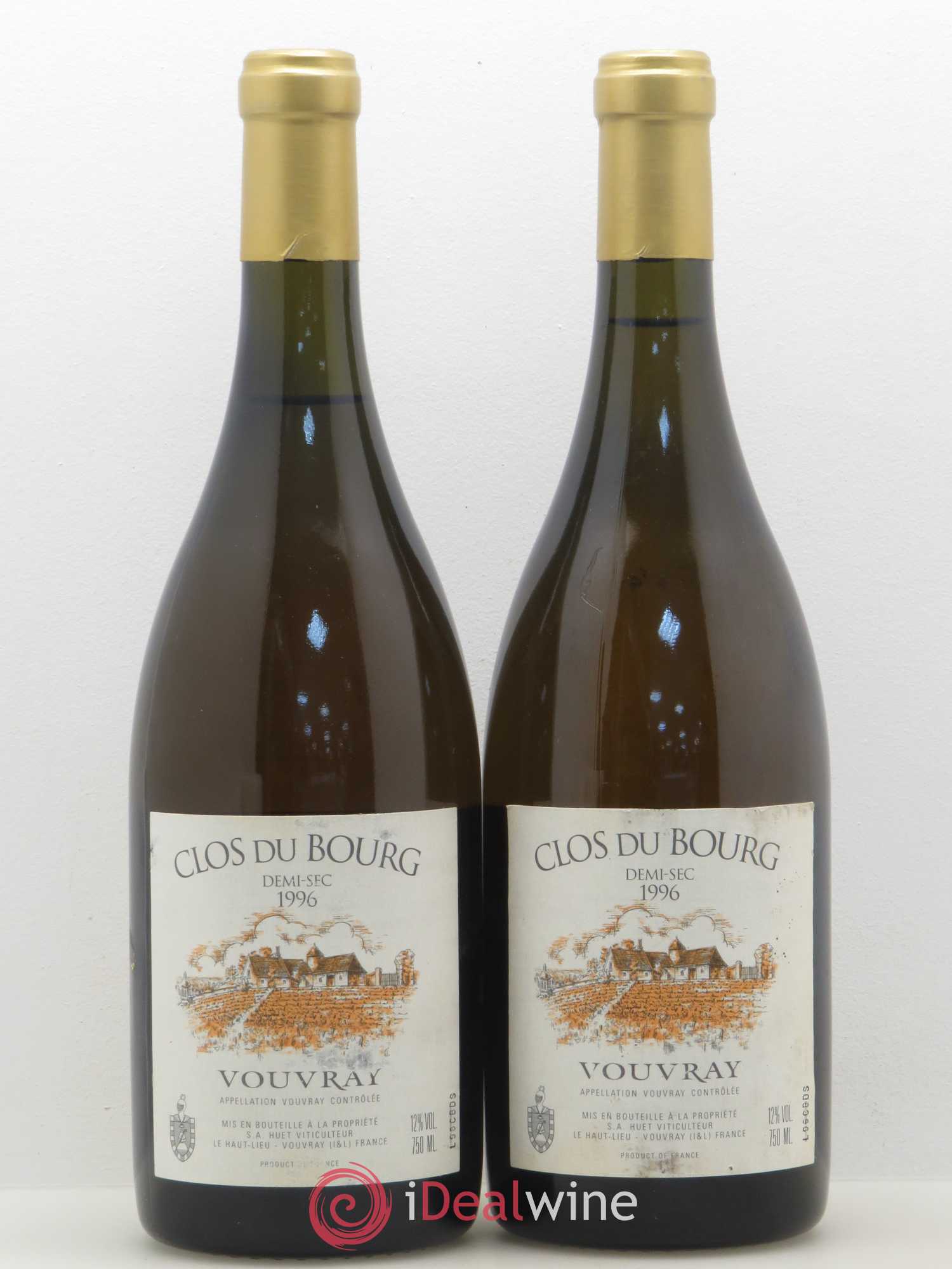 Vouvray Clos du Bourg Demi-Sec Domaine Huet 1996 - Lot de 2 bouteilles - 0