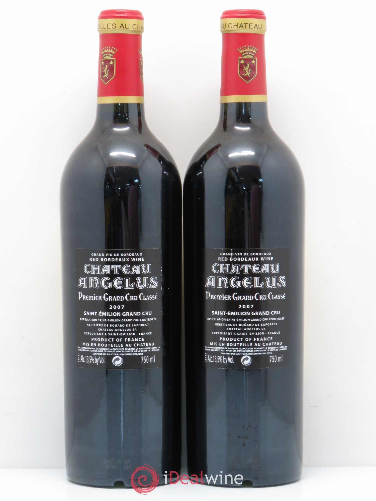Château Angélus 1er Grand Cru Classé A 2007 - Lot de 2 bouteilles - 1