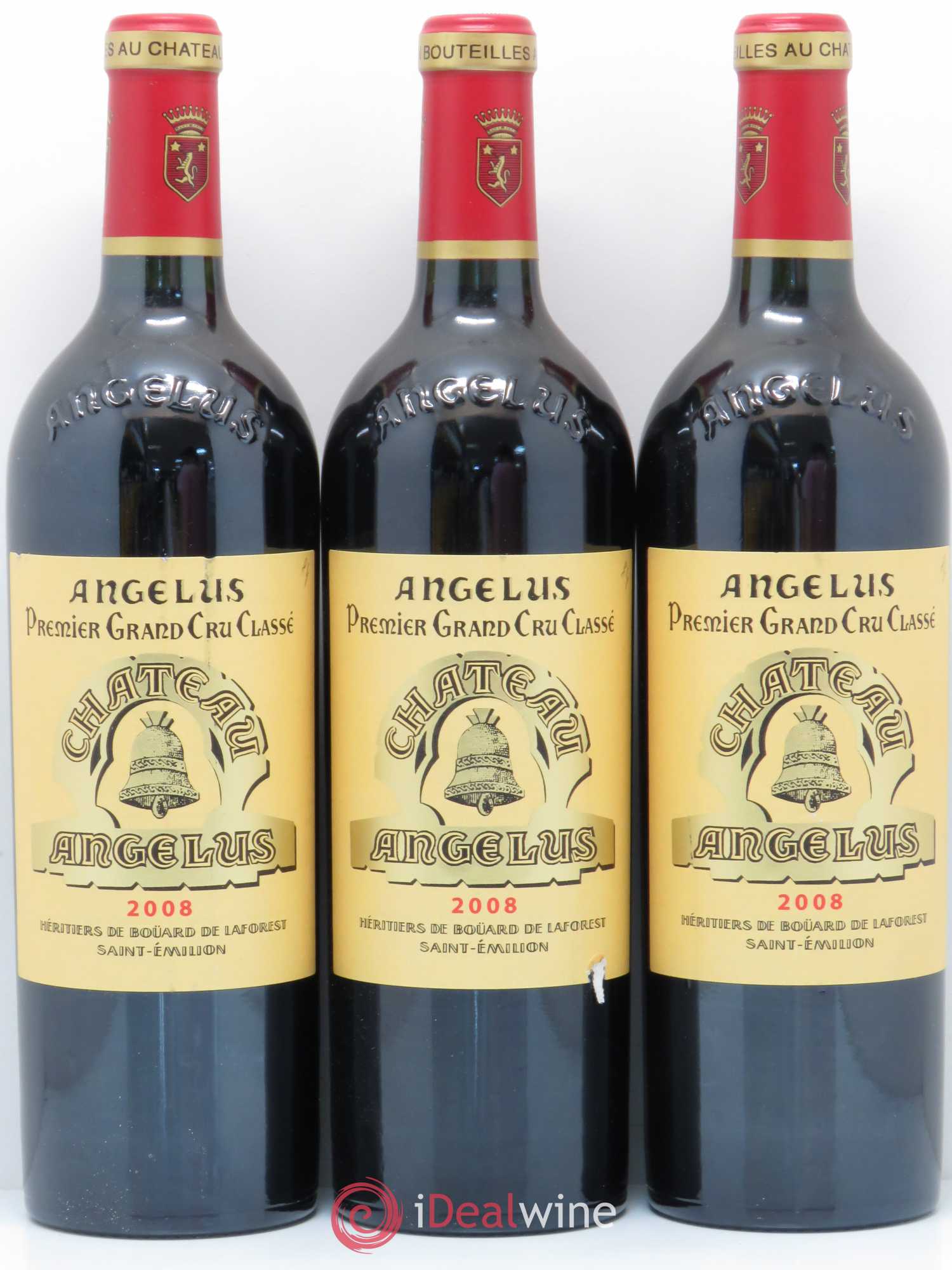 Château Angélus 1er Grand Cru Classé A 2008 - Lot de 3 bouteilles - 0