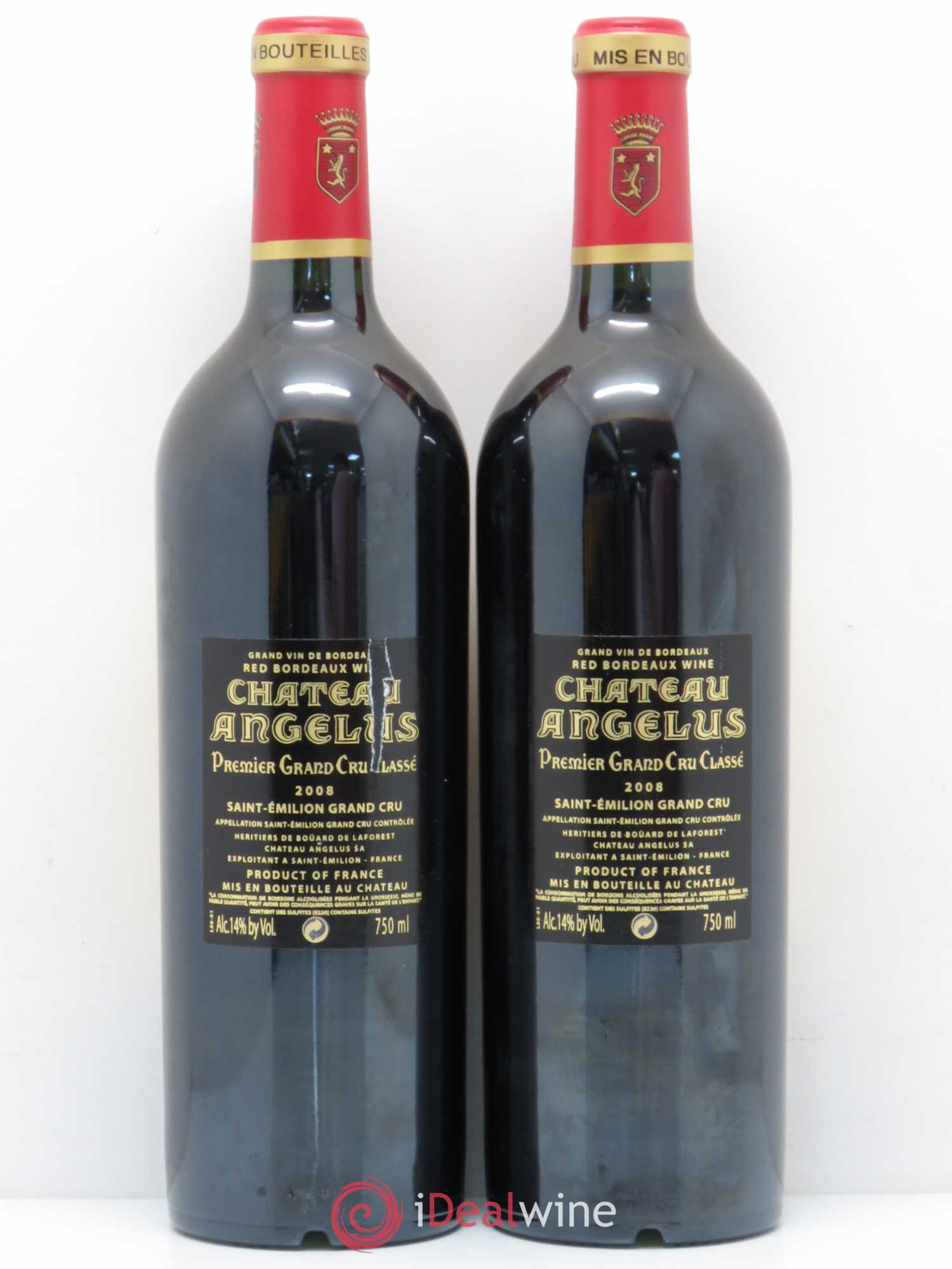 Château Angélus 1er Grand Cru Classé A 2008 - Lot de 2 bouteilles - 1