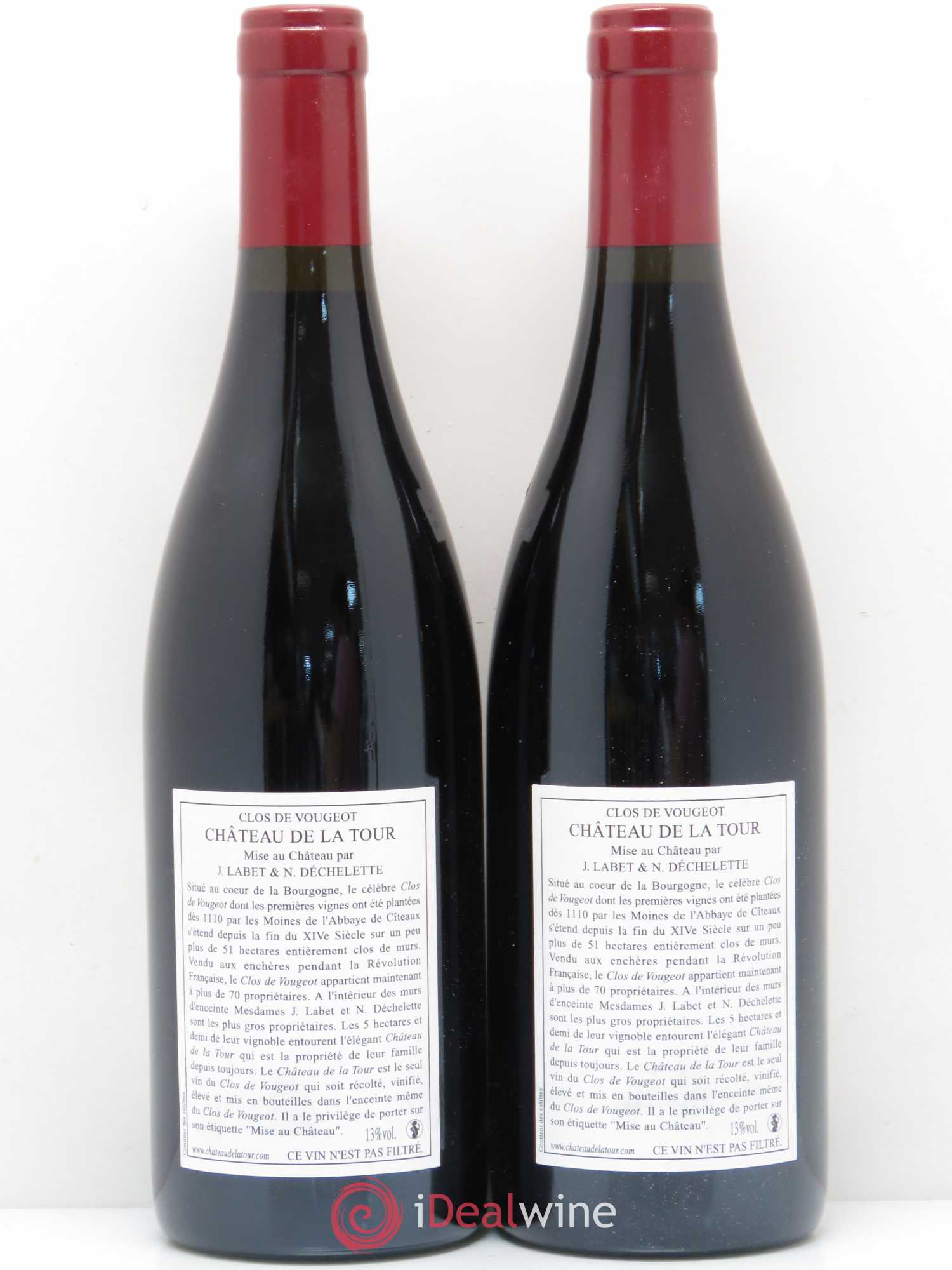 Clos de Vougeot Grand Cru Vieilles Vignes Château La Tour Domaine Labet 2009 - Posten von 2 Flaschen - 1