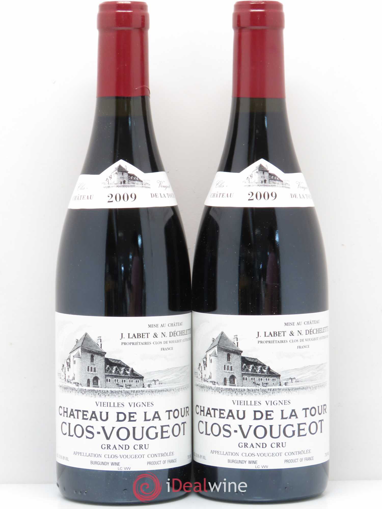 Clos de Vougeot Grand Cru Vieilles Vignes Château La Tour Domaine Labet 2009 - Posten von 2 Flaschen - 0