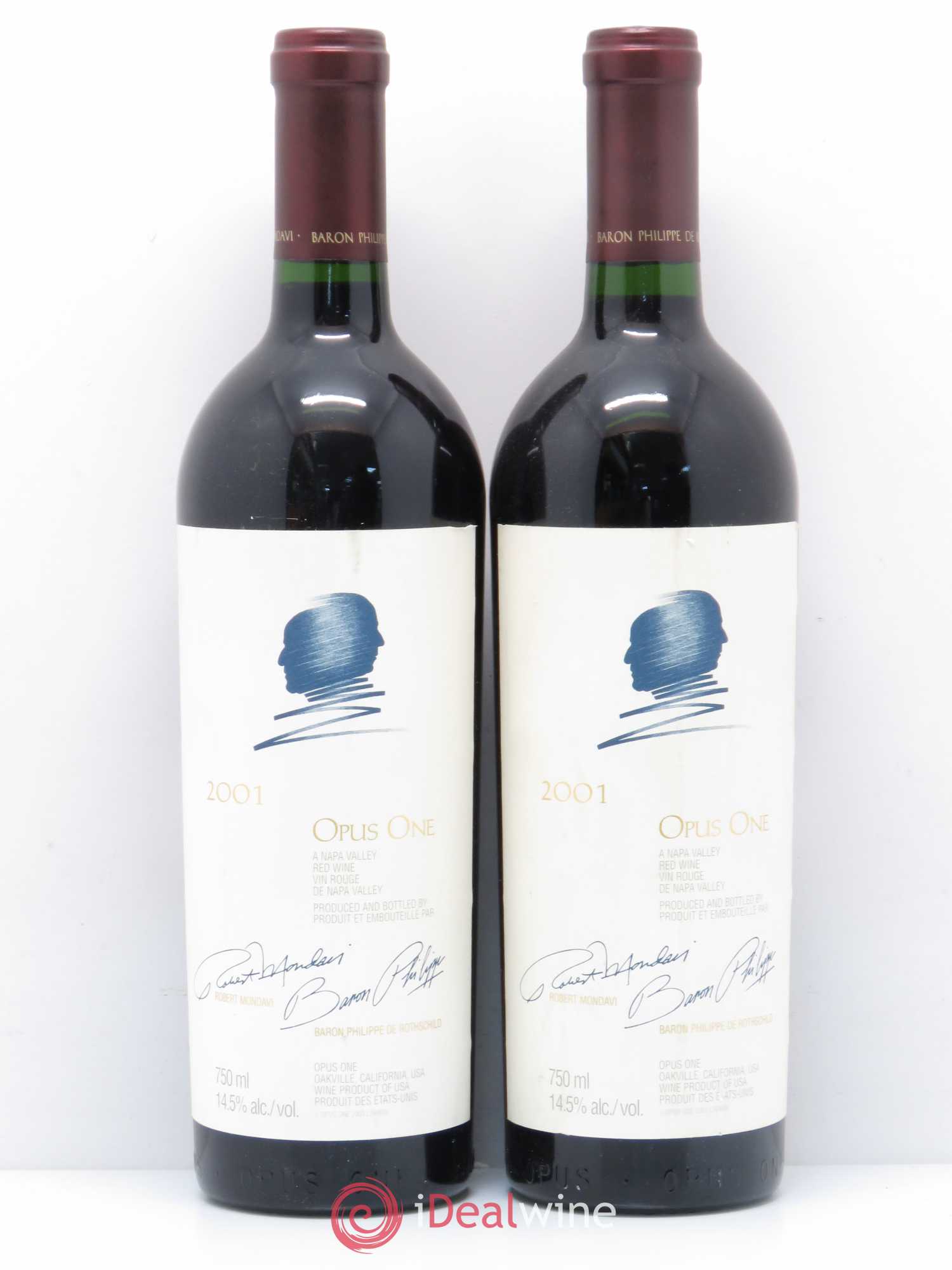 Napa Valley Opus One Robert Mondavi 2001 - Lot de 2 bouteilles - 0