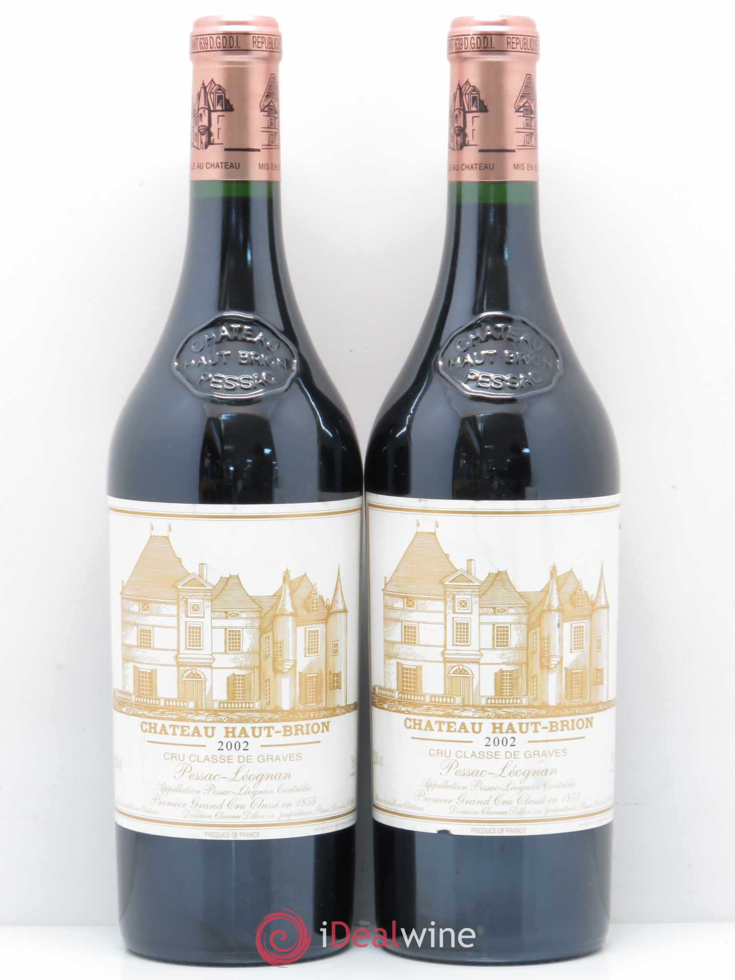 Château Haut Brion 1er Grand Cru Classé 2002 - Lot de 2 bouteilles - 0