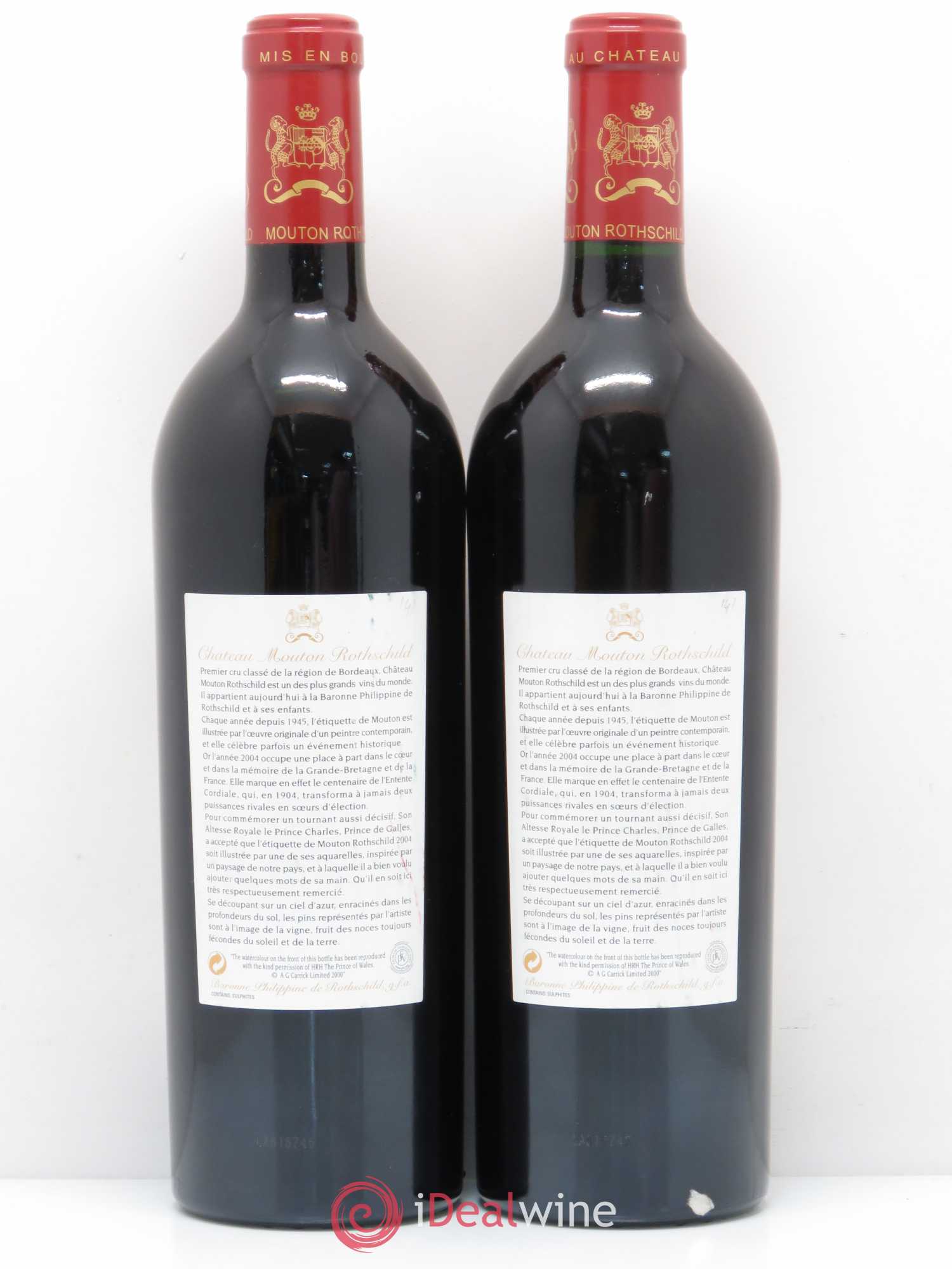 Château Mouton Rothschild 1er Grand Cru Classé 2004 - Lot de 2 bouteilles - 1
