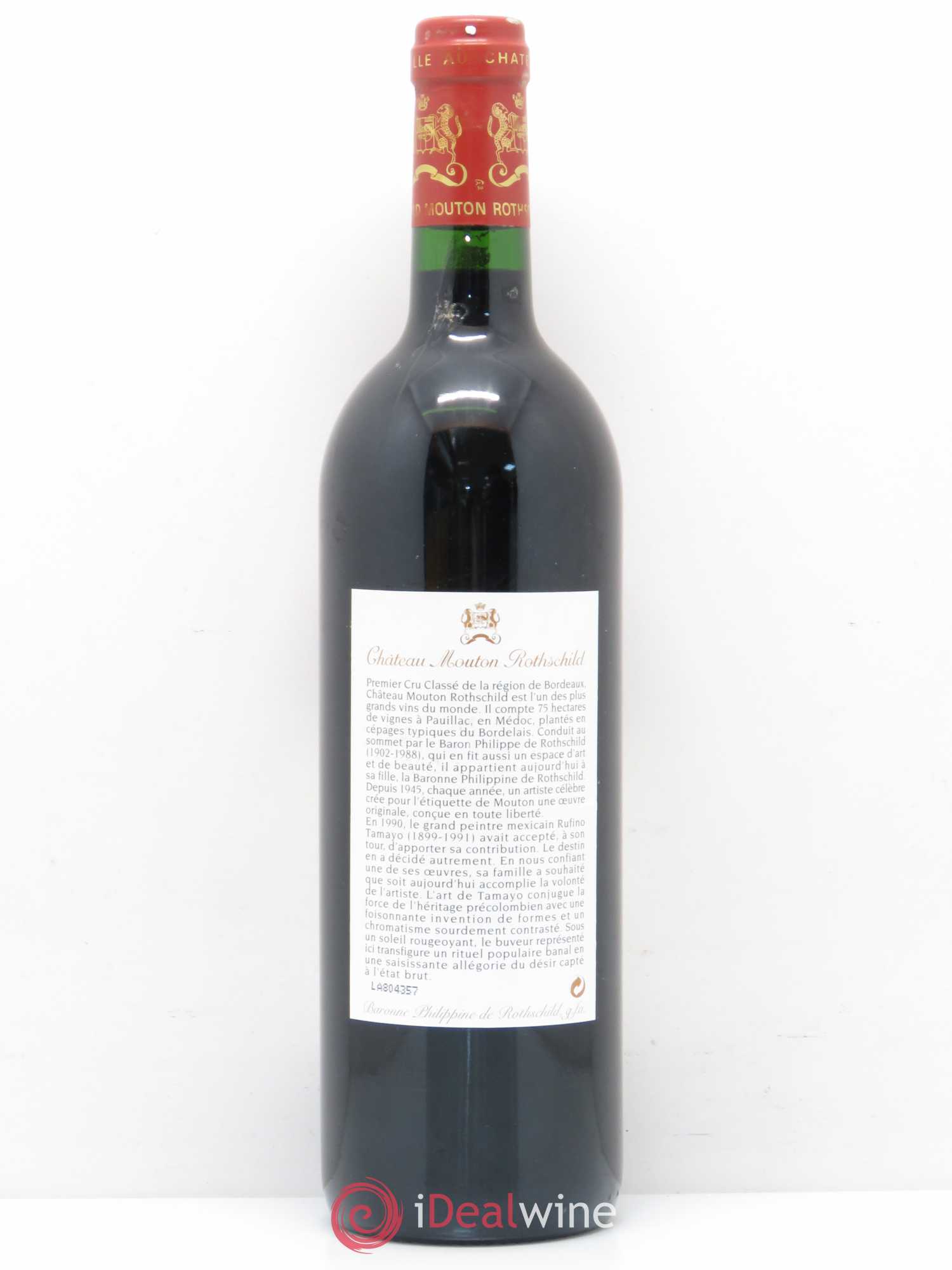 Château Mouton Rothschild 1er Grand Cru Classé 1998 - Lot de 1 bouteille - 1