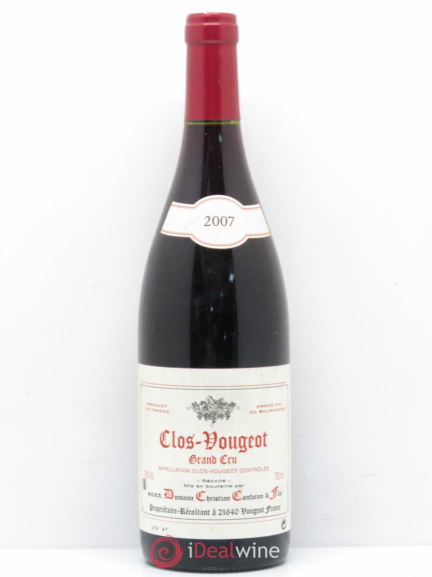 Clos de Vougeot Grand Cru Christian Confuron 2007 - Lot de 1 bouteille - 0