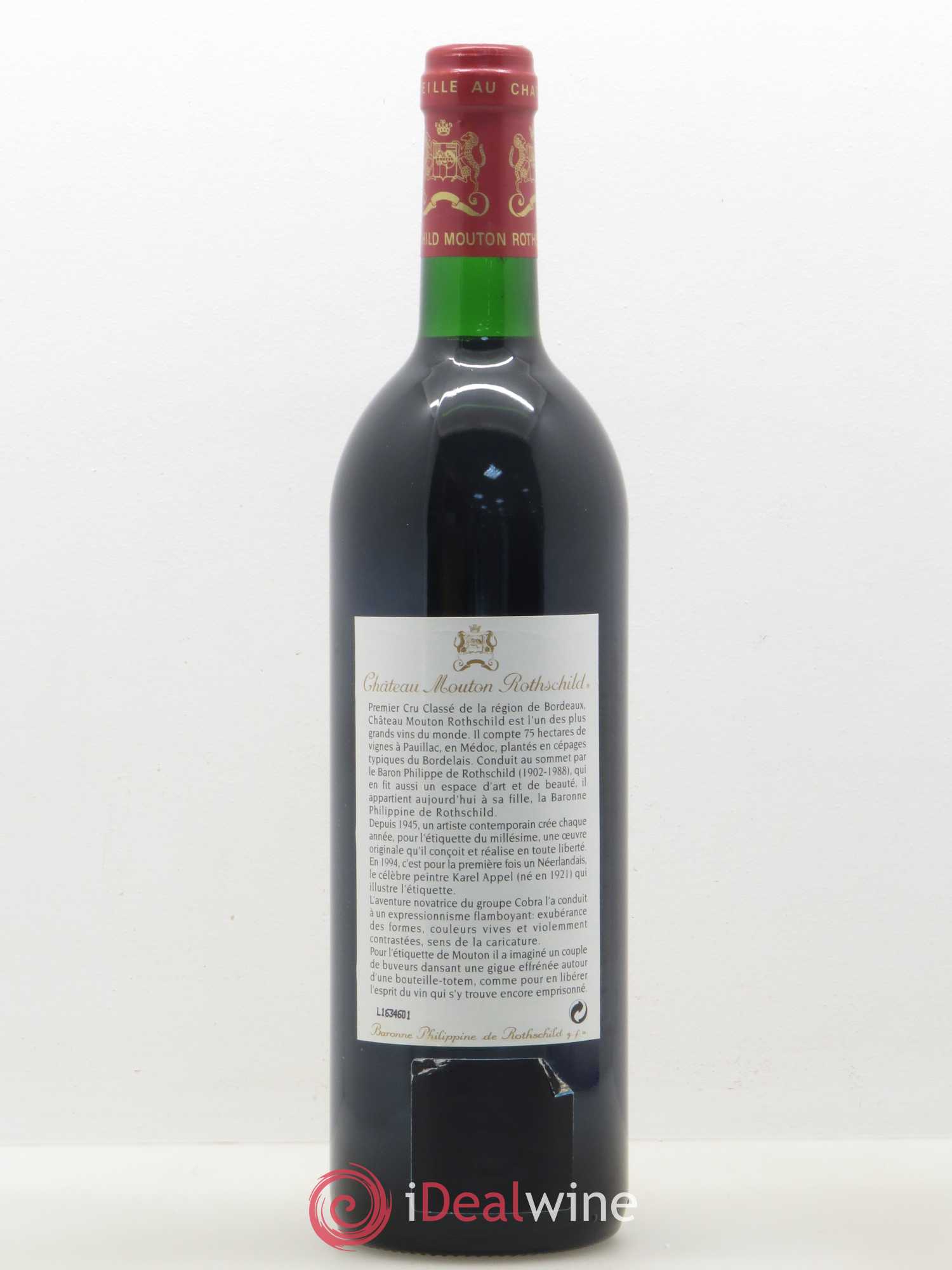 Château Mouton Rothschild 1er Grand Cru Classé 1994 - Lot de 1 bouteille - 1