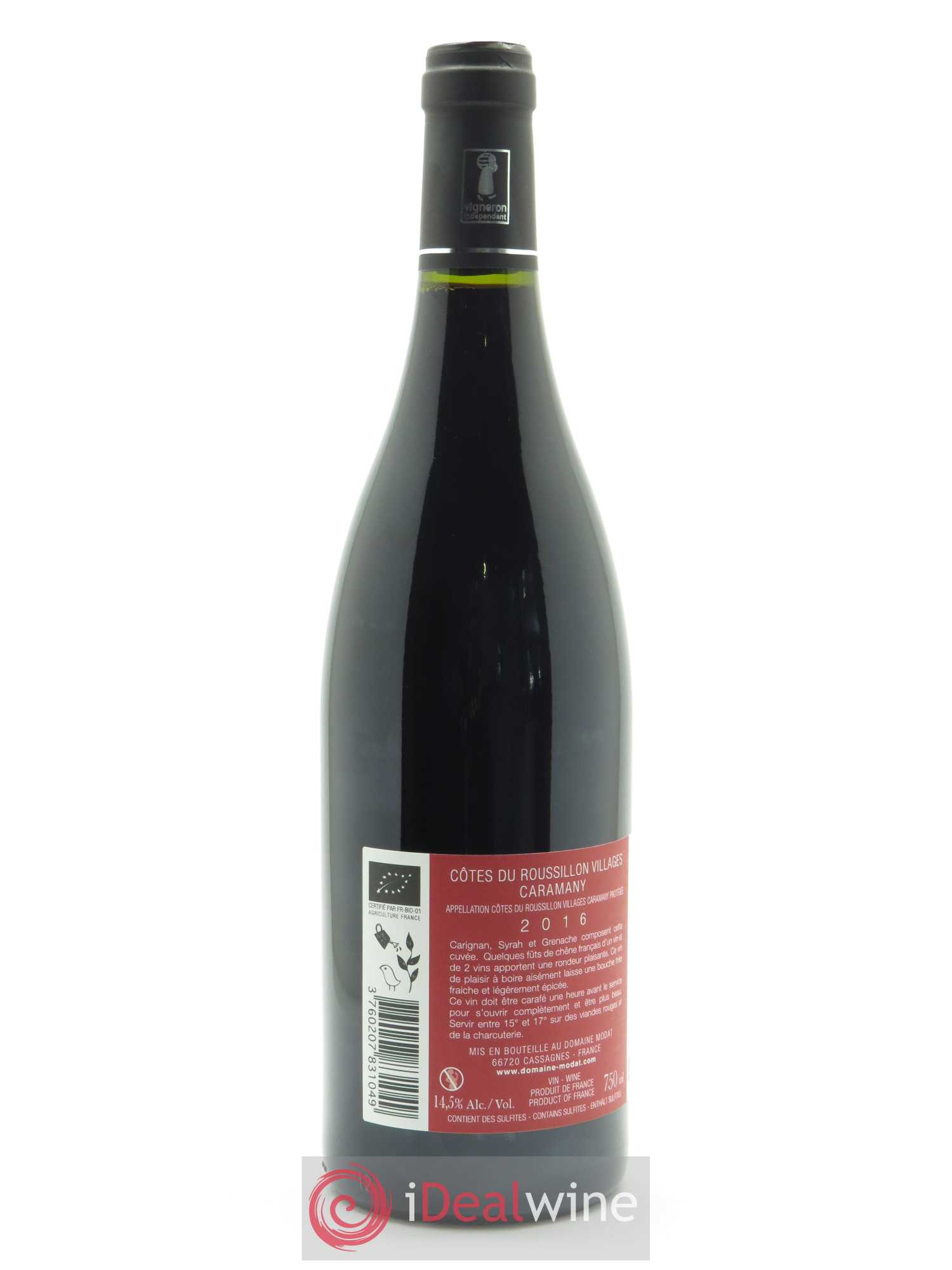 Côtes du Roussillon Villages Caramany Modat (Domaine) Comme Avant 2016 - Lot de 1 bouteille - 1
