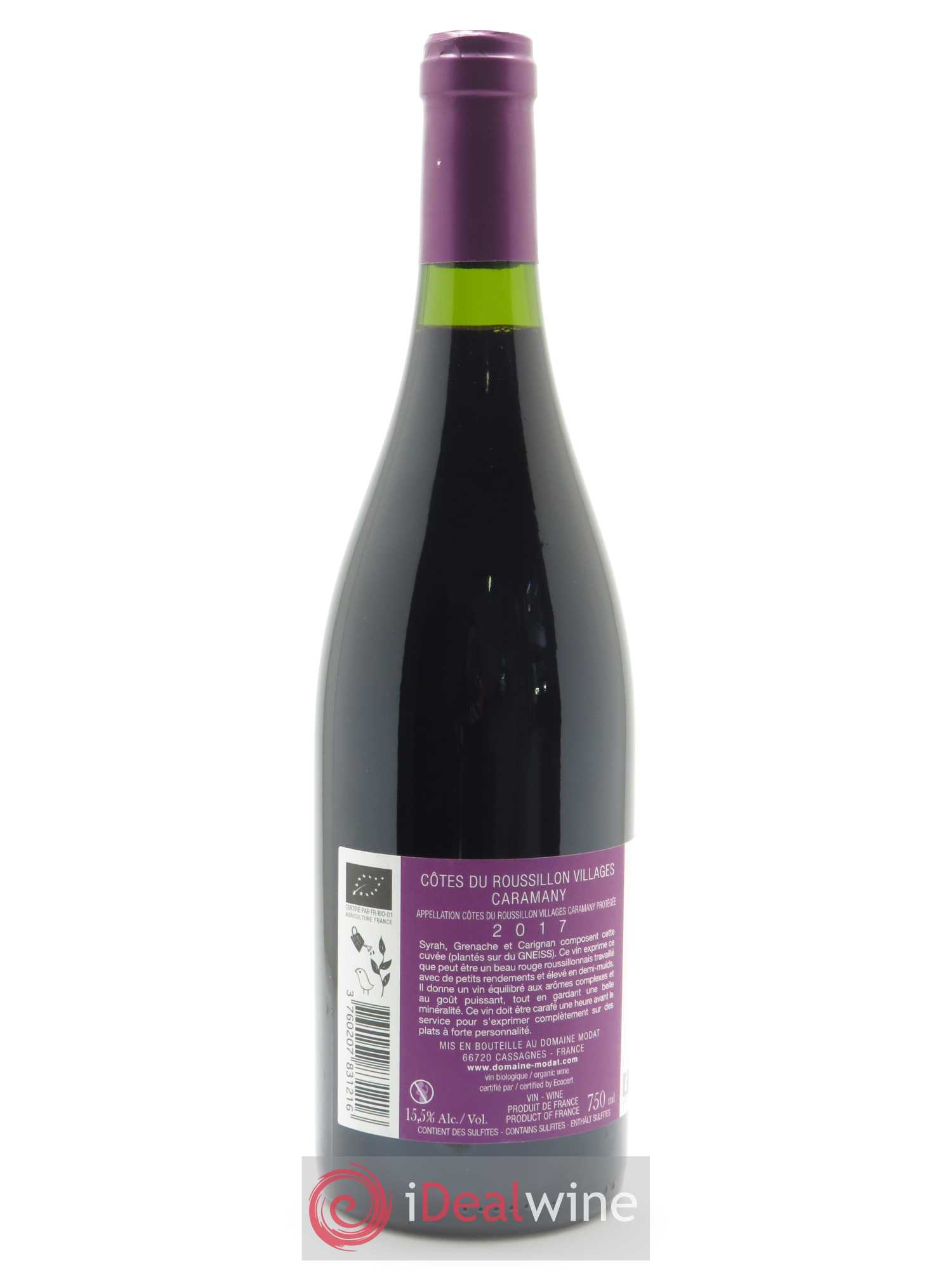 Côtes du Roussillon Villages Caramany Modat (Domaine) Sans plus attendre 2017 - Lot de 1 bouteille - 1