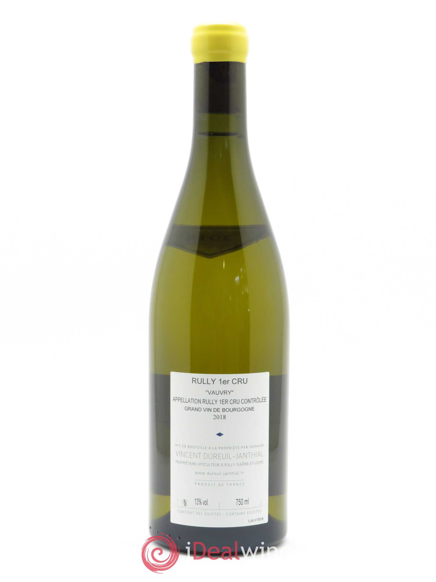 Rully 1er Cru Vauvry Vincent Dureuil-Janthial 2018 - Lot de 1 bouteille - 1