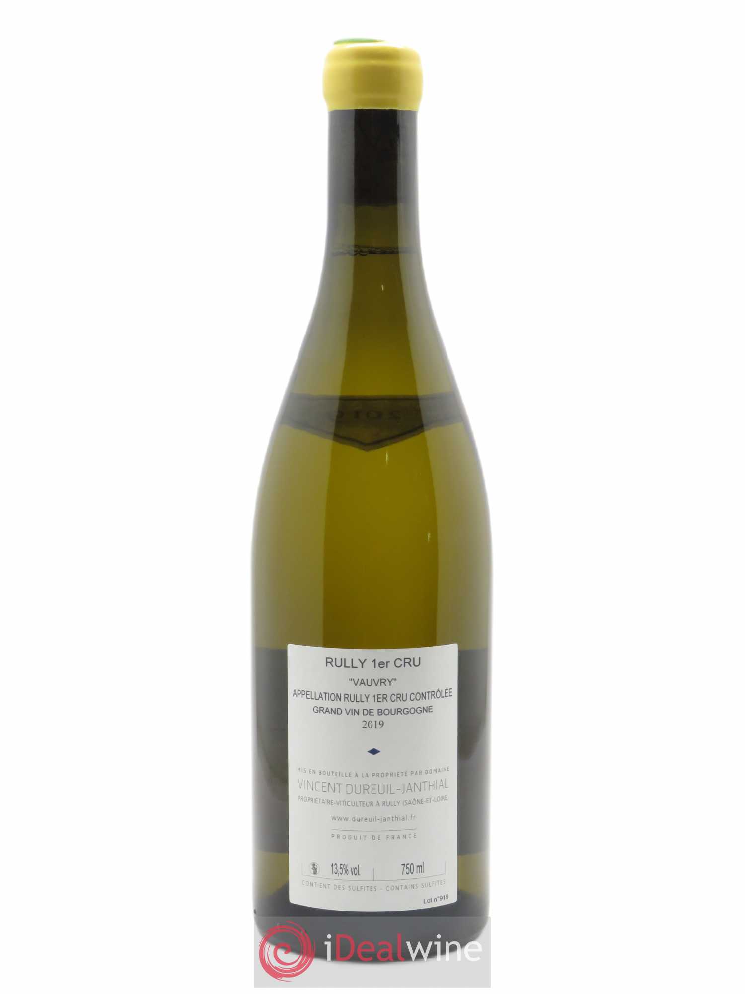 Rully 1er Cru Vauvry Vincent Dureuil-Janthial 2019 - Lot de 1 bouteille - 1