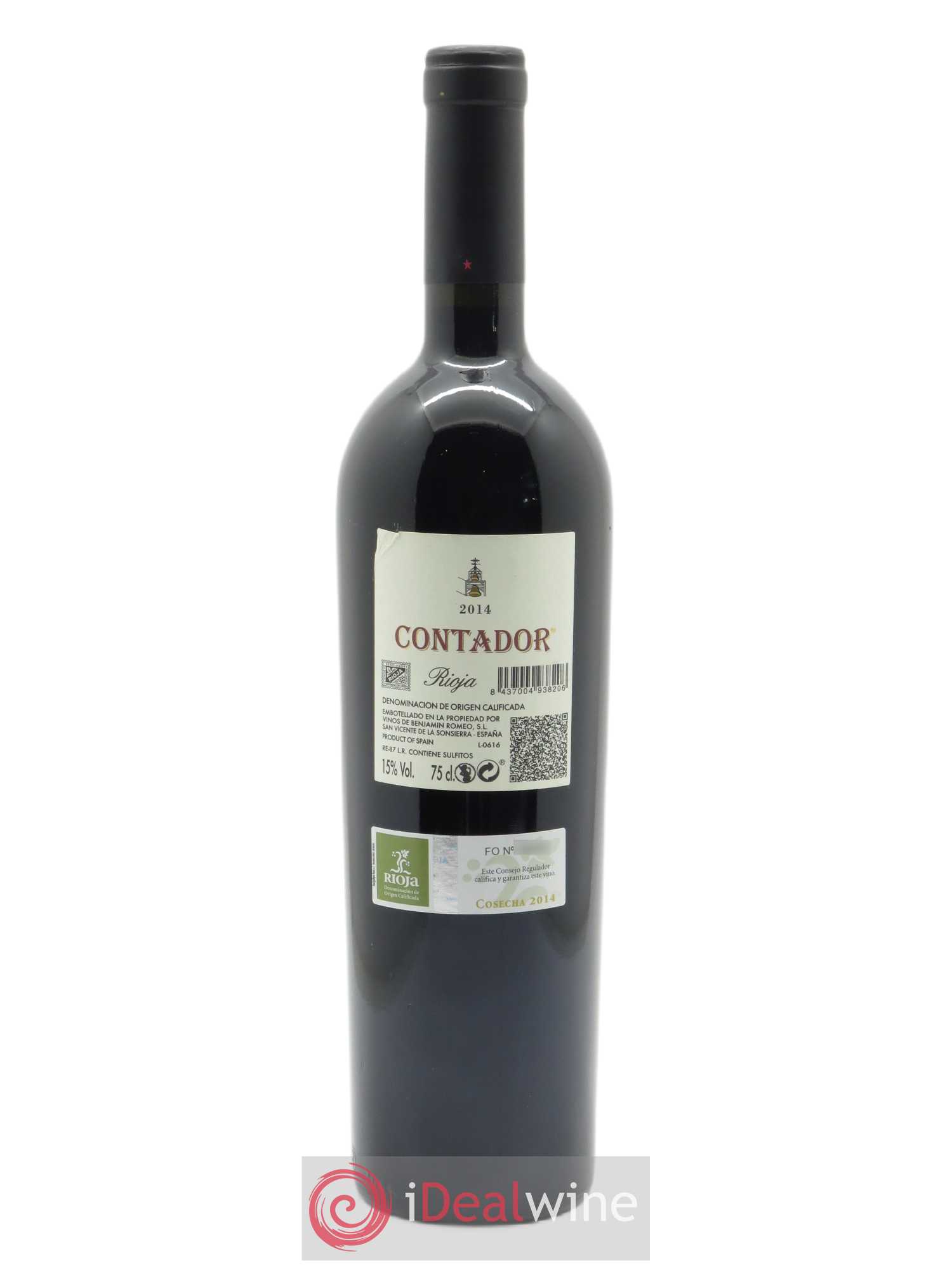 Rioja DOCa Bodega Contador DOCA Contador Benjamin Romeo 2014 - Lot de 1 bouteille - 1