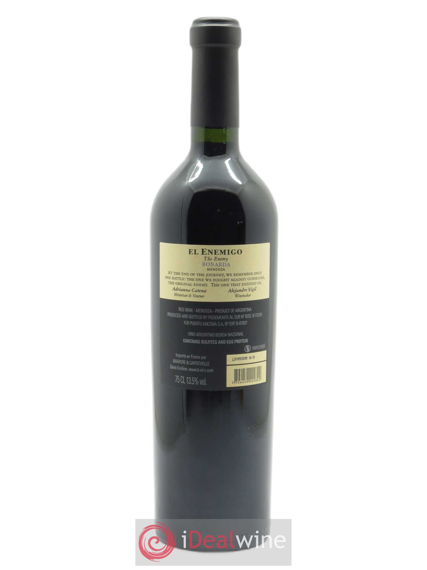 Mendoza Bonarda El Enemigo 2017 - Lot de 1 bouteille - 1