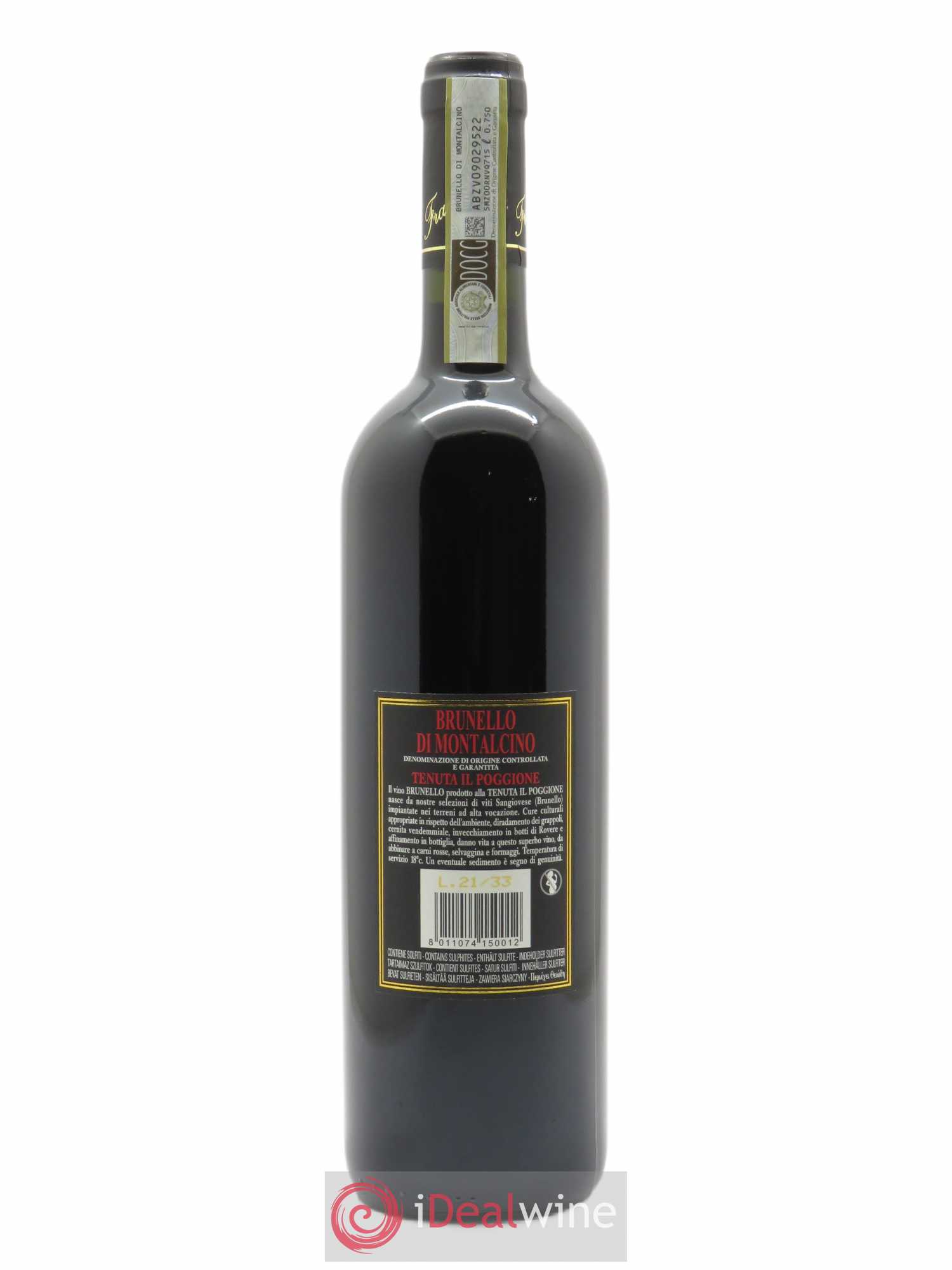 Brunello di Montalcino DOCG Il Poggione Lavinio Franceschi 2016 - Lot de 1 bouteille - 1