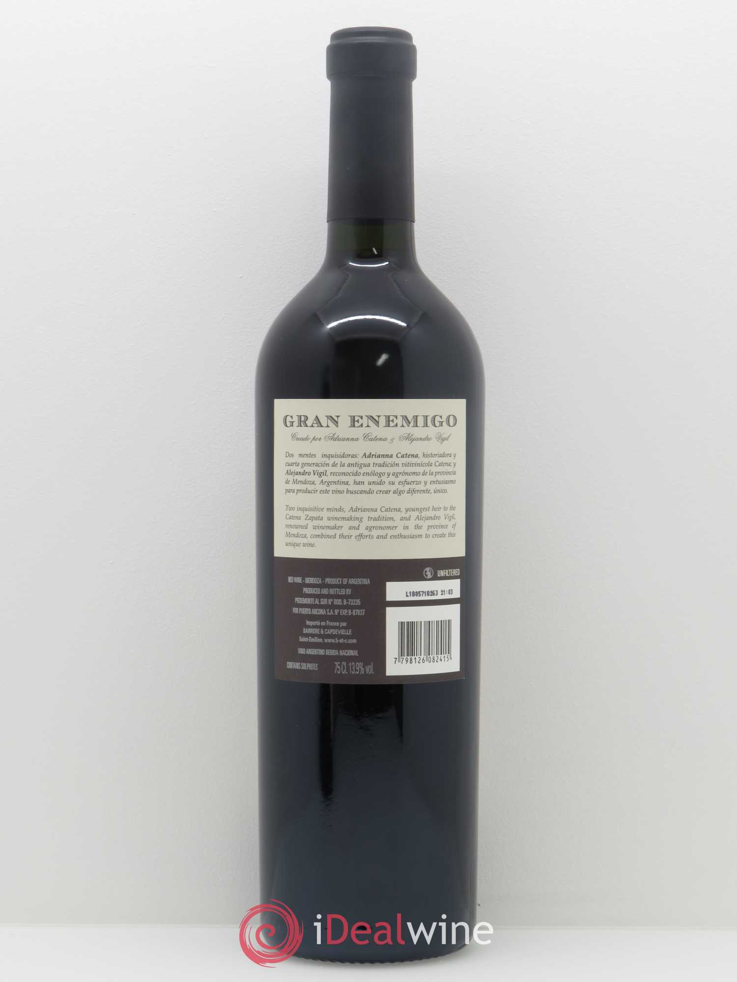 Mendoza Gran Enemigo El Enemigo 2014 - Lot de 1 bouteille - 1