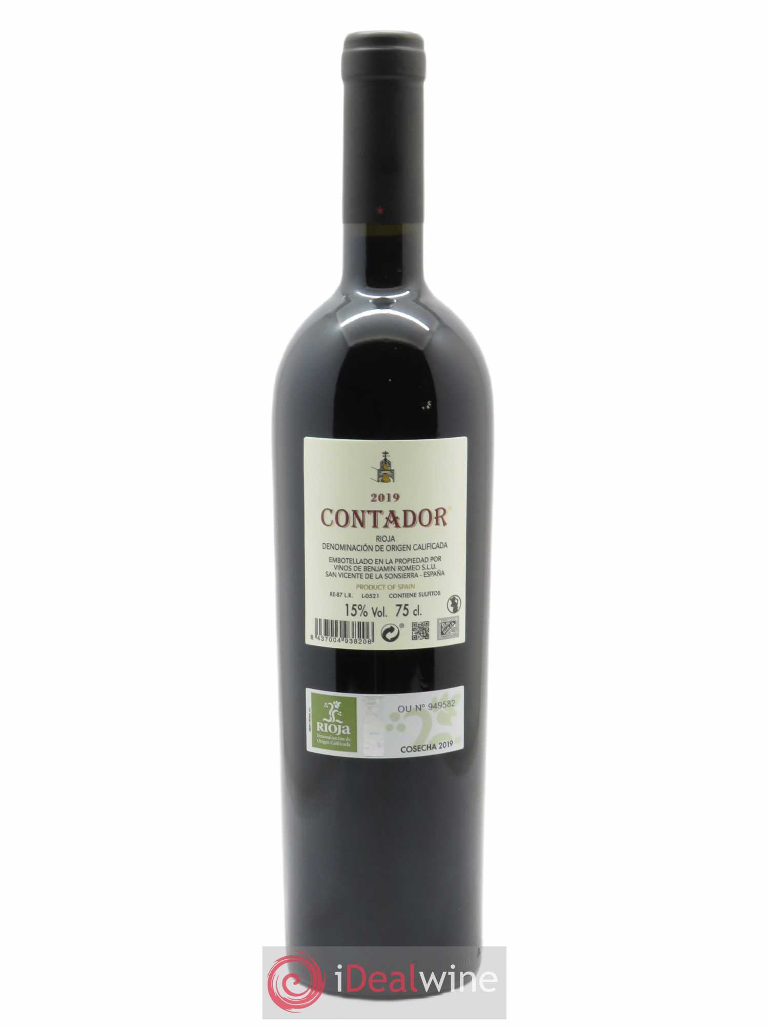 Rioja DOCa Bodega Contador  DOCA Contador Benjamin Romeo 2019 - Lot de 1 bouteille - 1