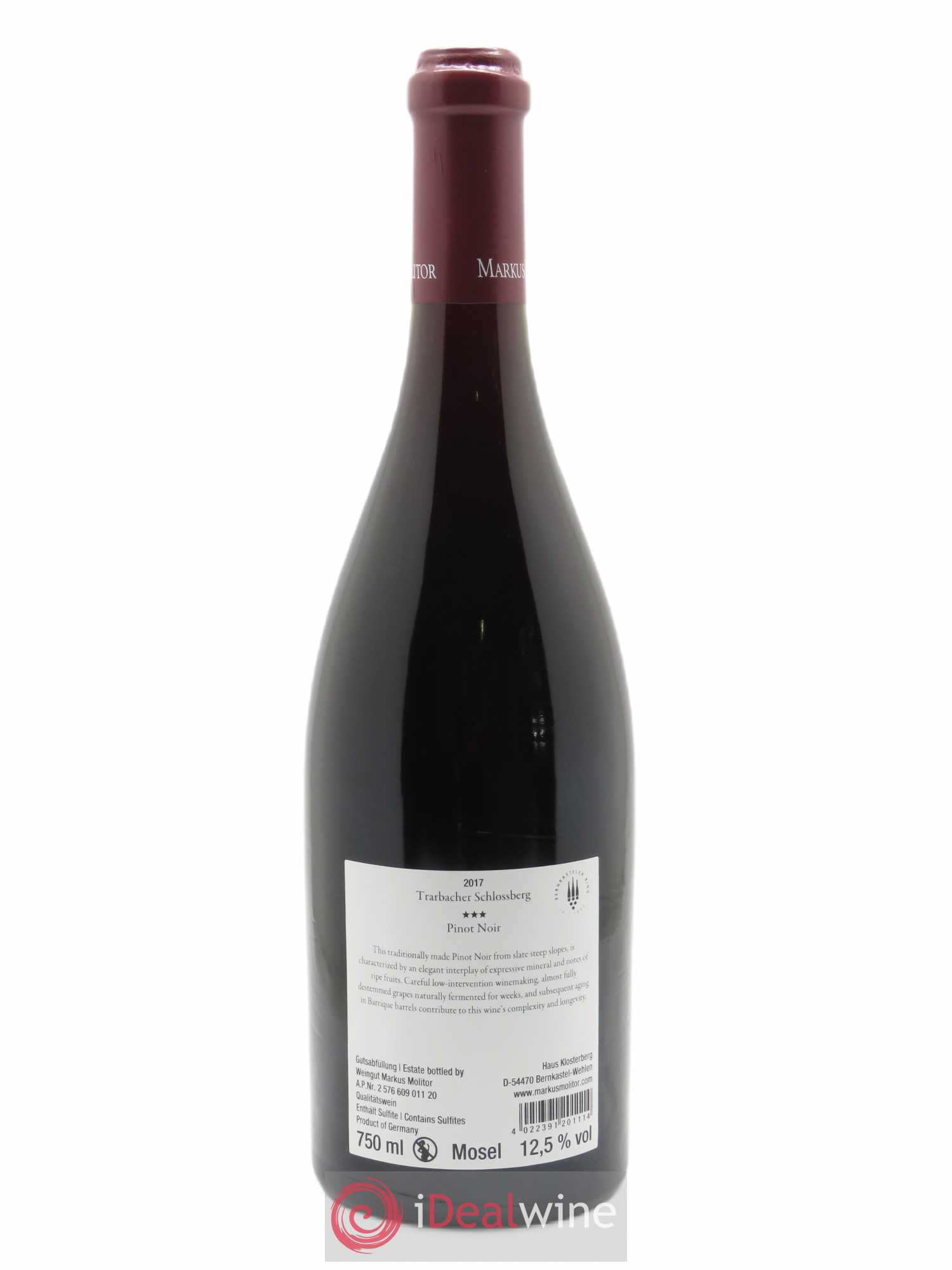 Pinot Noir Markus Molitor Trarbacher Schlossberg°°° 2017 - Lot de 1 bouteille - 1