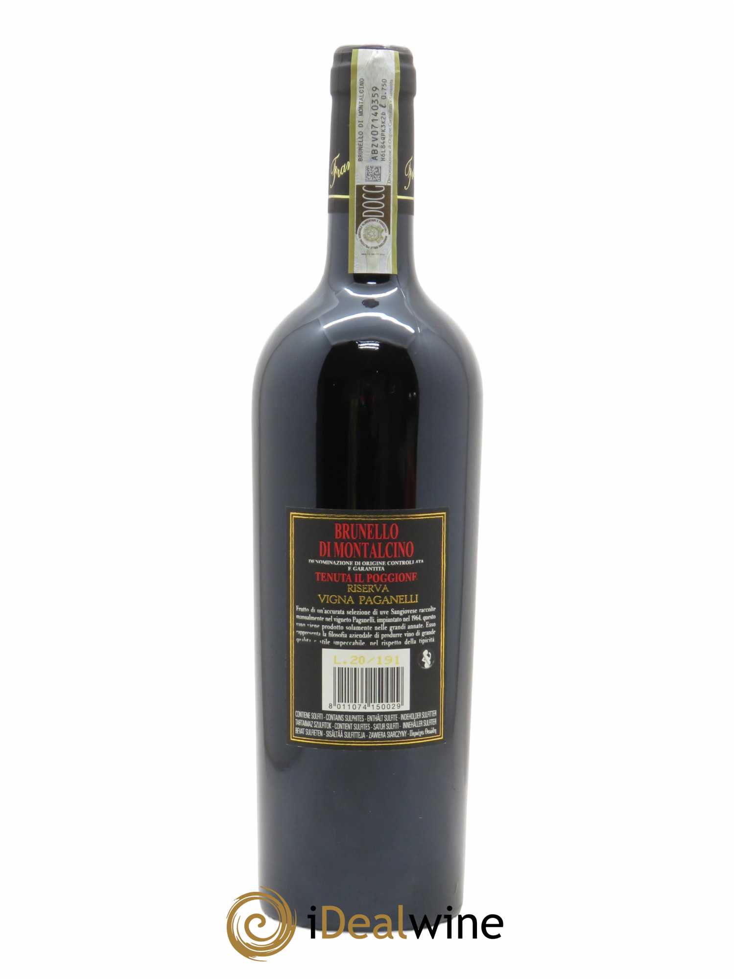 Brunello di Montalcino DOCG Il Poggione Riserva Vigna Paganelli Lavinio Franceschi 2015 - Lotto di 1 bottiglia - 1