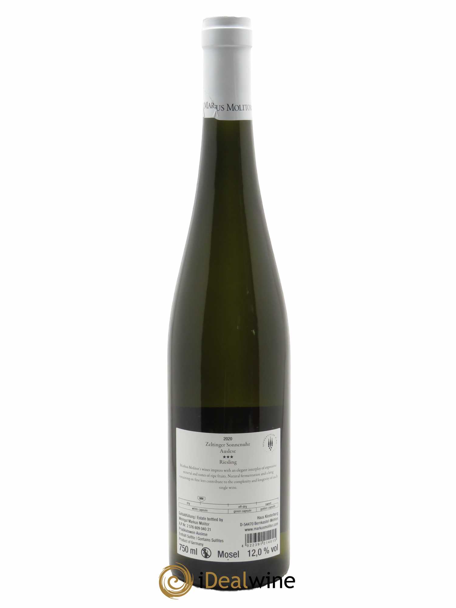 Riesling Markus Molitor Zeltinger Sonnenuhr Auslese °°° White Capsule 2020 - Lot de 1 bouteille - 2