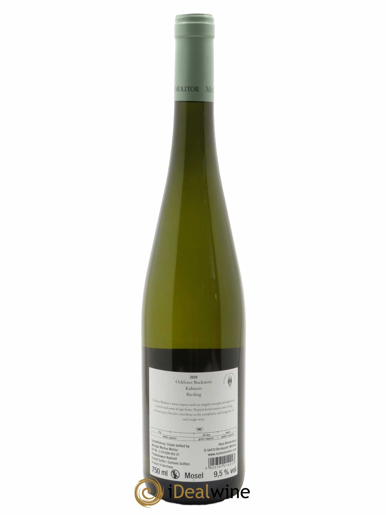 Riesling Markus Molitor Ockfener Bockstein Kabinett Green Capsule 2020 - Lot of 1 bottle - 1