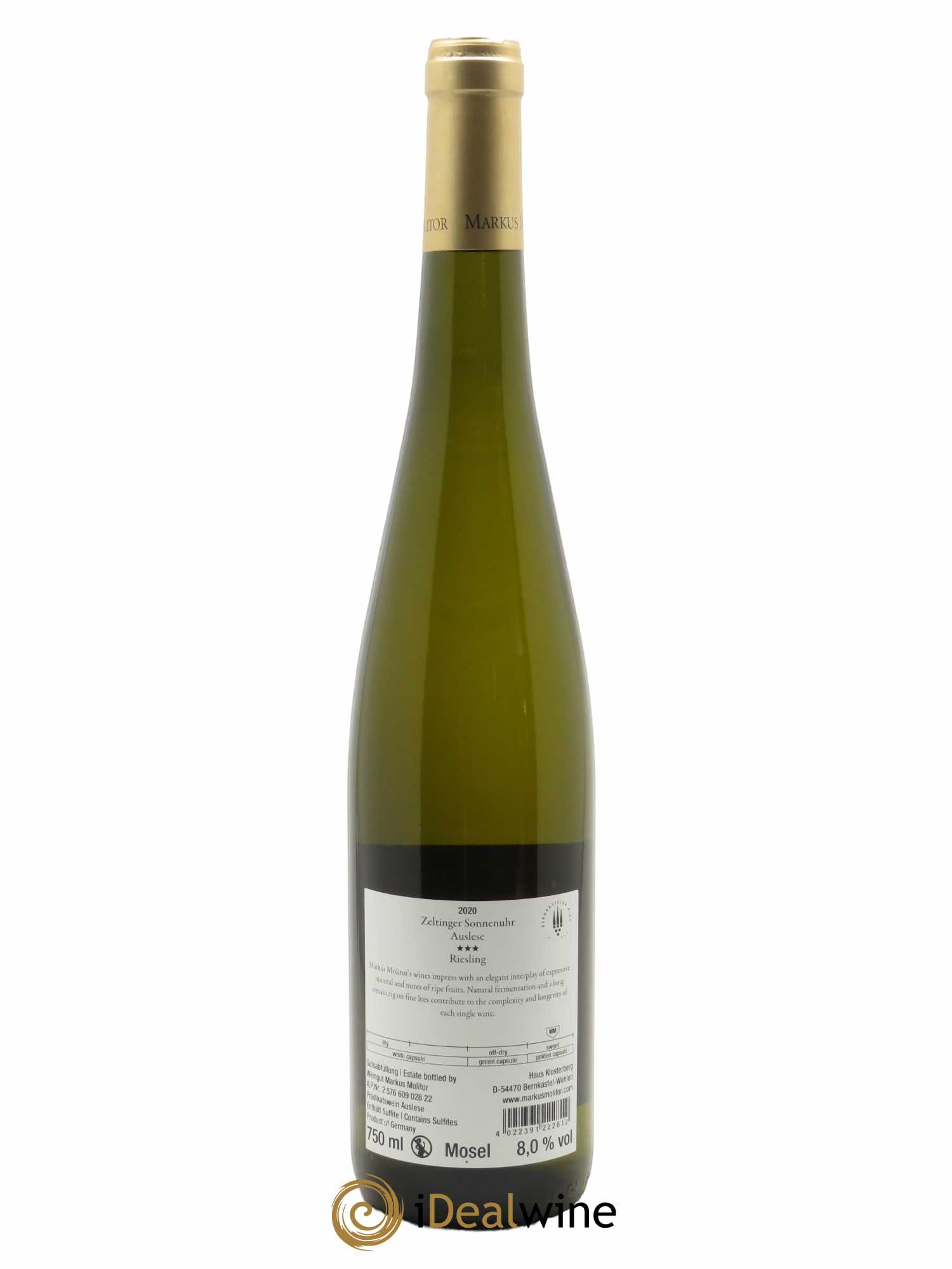 Riesling Markus Molitor Zeltinger Sonnenuhr Auslese Gold Capsule°°° 2020 - Lot de 1 bouteille - 1