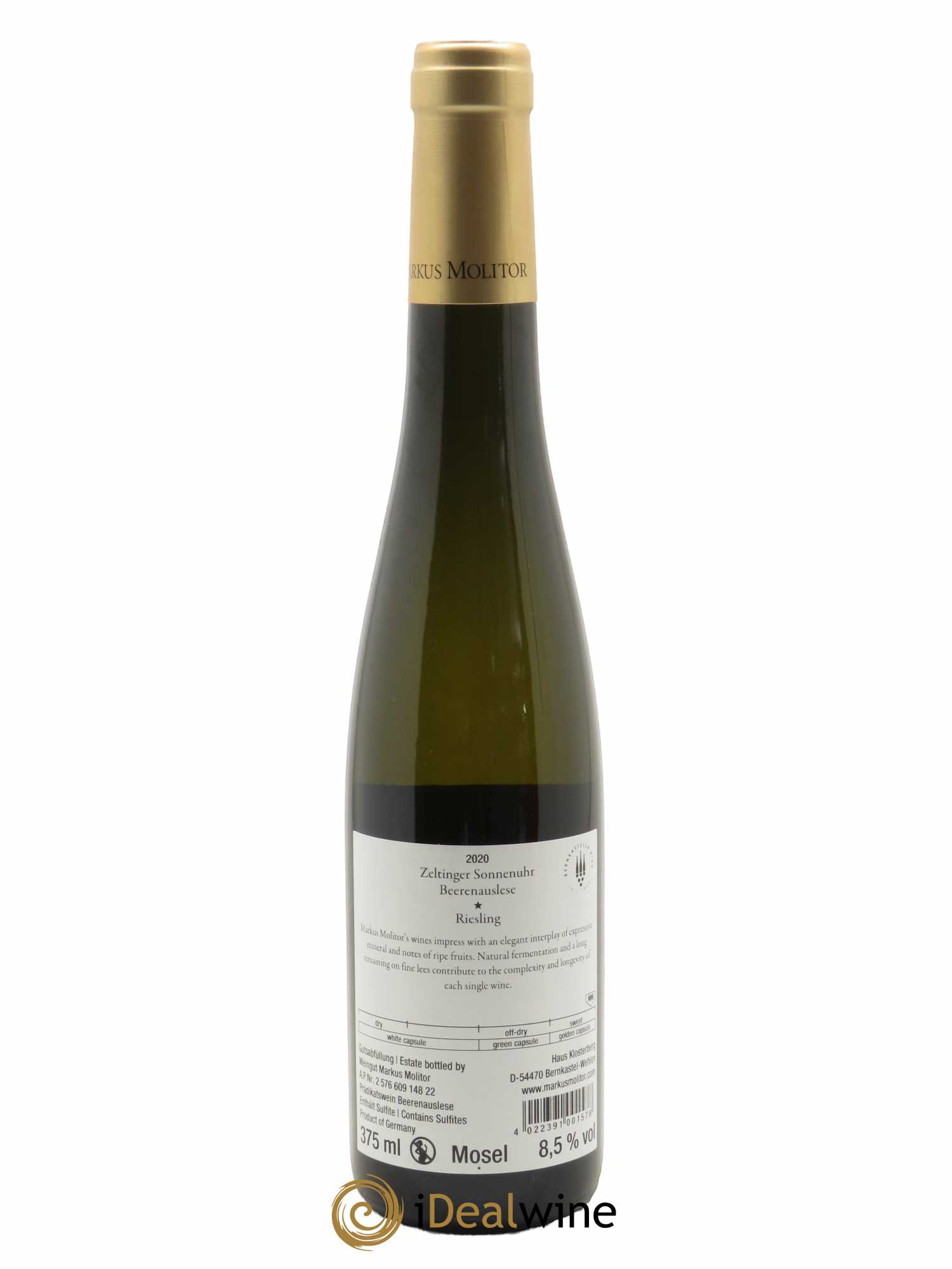 Riesling Markus Molitor Zeltinger Sonnenuhr Beerenauslese Gold Capsule° 2020 - Lot de 1 demi bouteille - 1