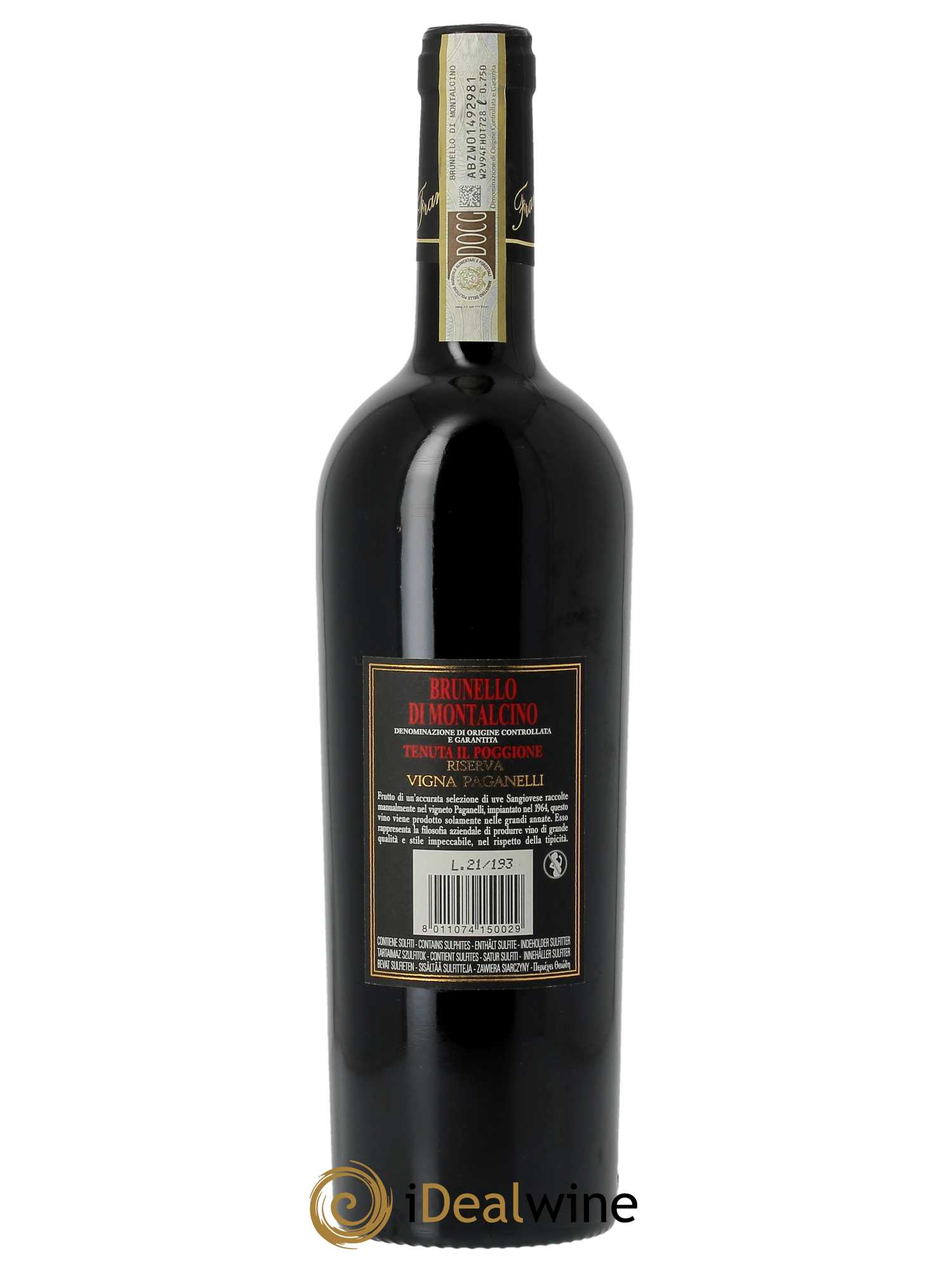 Brunello di Montalcino DOCG Il Poggione Riserva Vigna Paganelli Lavinio Franceschi 2016 - Lot of 1 bottle - 1