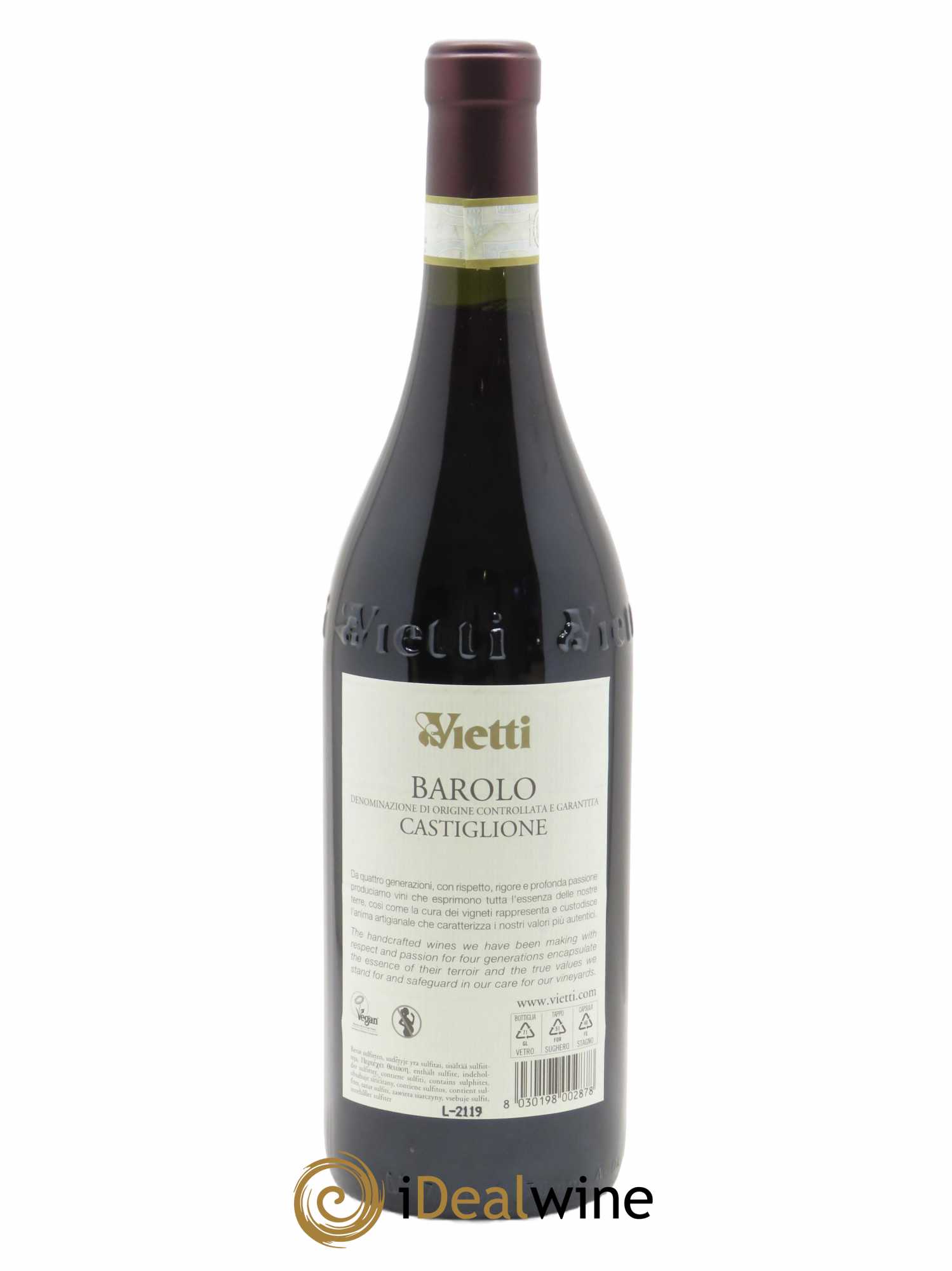 Barolo DOCG Castiglione Vietti 2018 - Lot de 1 bouteille - 1