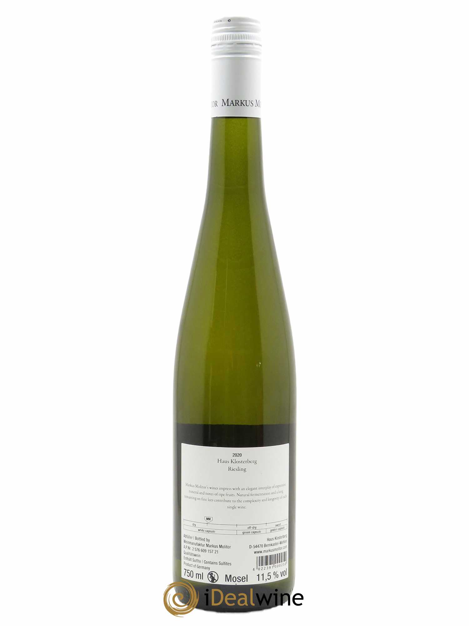 Riesling Markus Molitor Haus Klosterberg White Capsule 2020 - Lot de 1 bouteille - 1