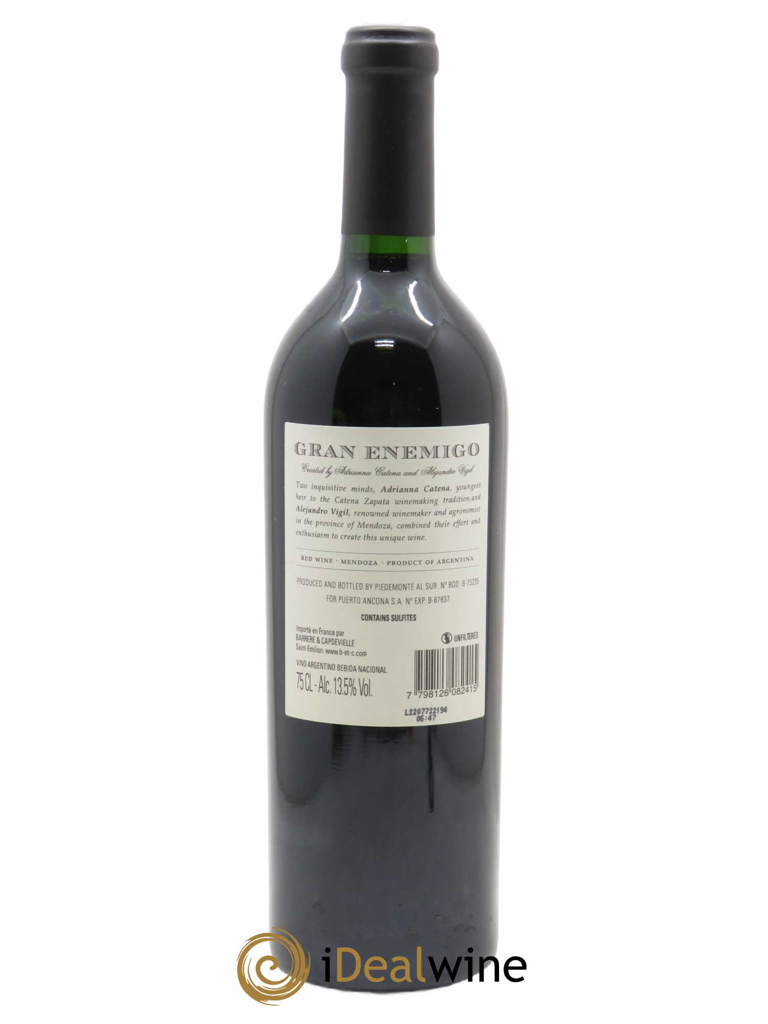 Mendoza Gran Enemigo El Enemigo 2018 - Lot of 1 bottle - 1