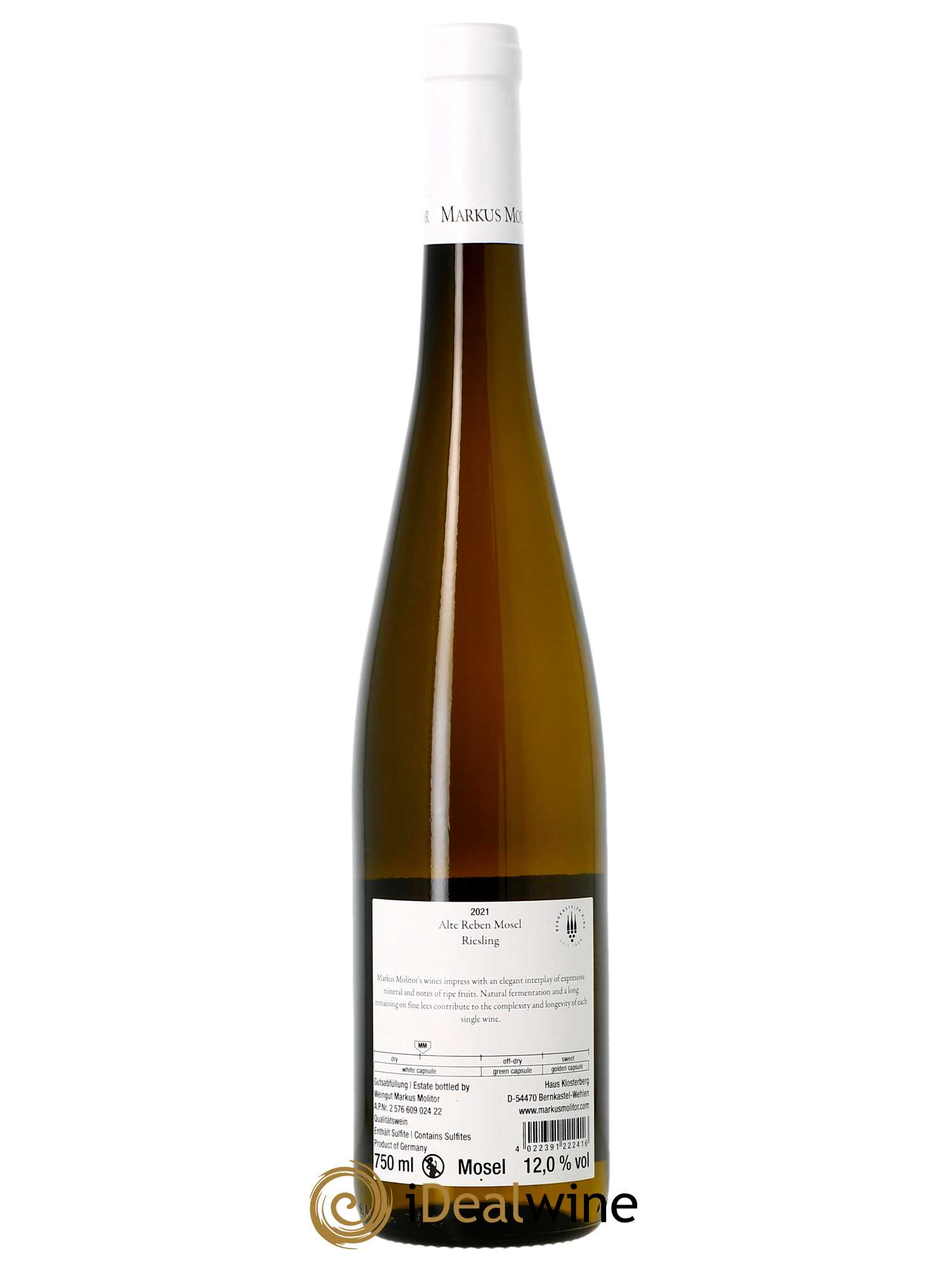 Riesling Markus Molitor Alte Reben Mosel Qualitatswein White Capsule 2021 - Lot de 1 bouteille - 1