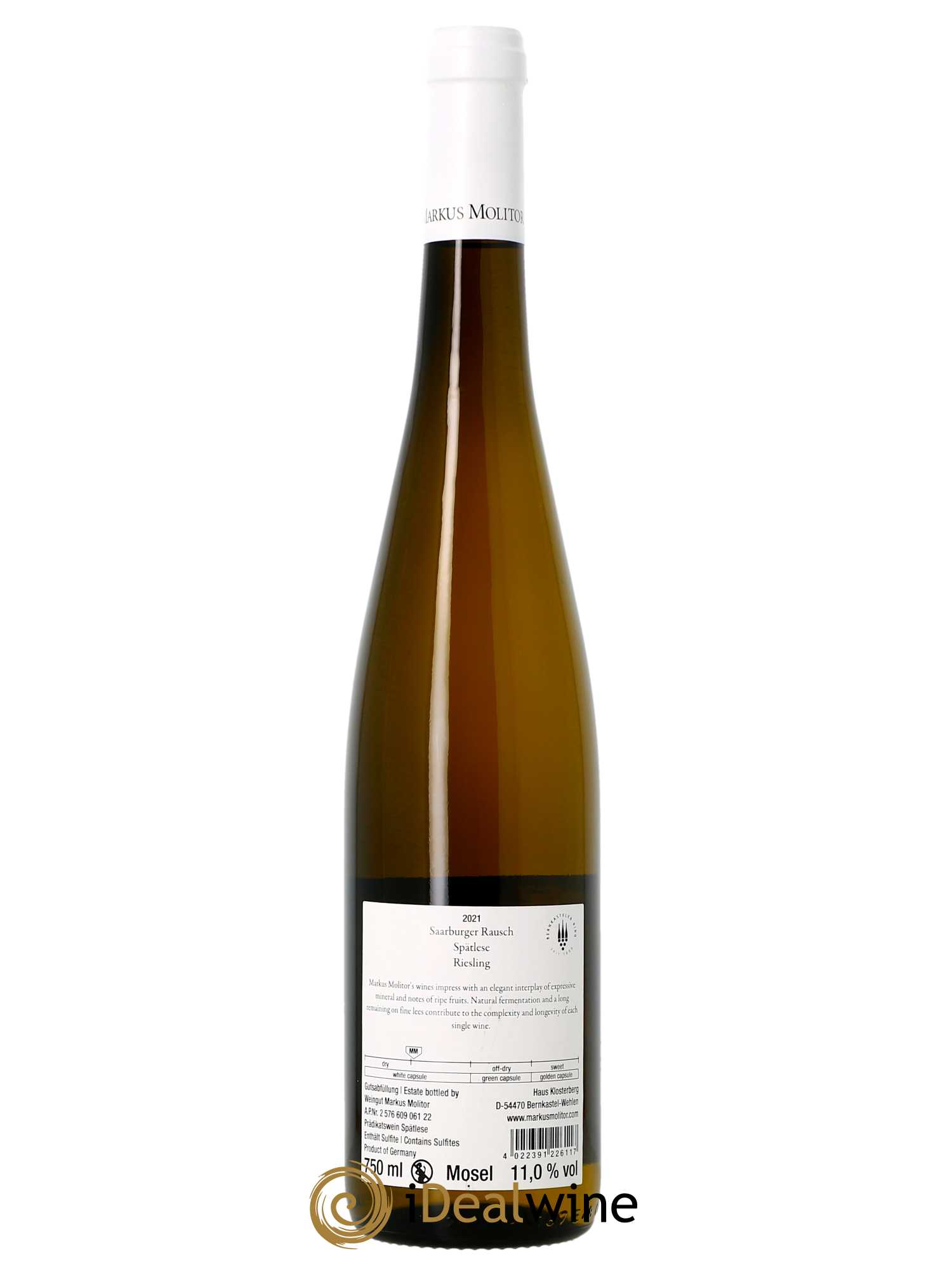 Riesling Markus Molitor Saarburger Rausch Spatlese White Capsule 2021 - Posten von 1 Flasche - 1
