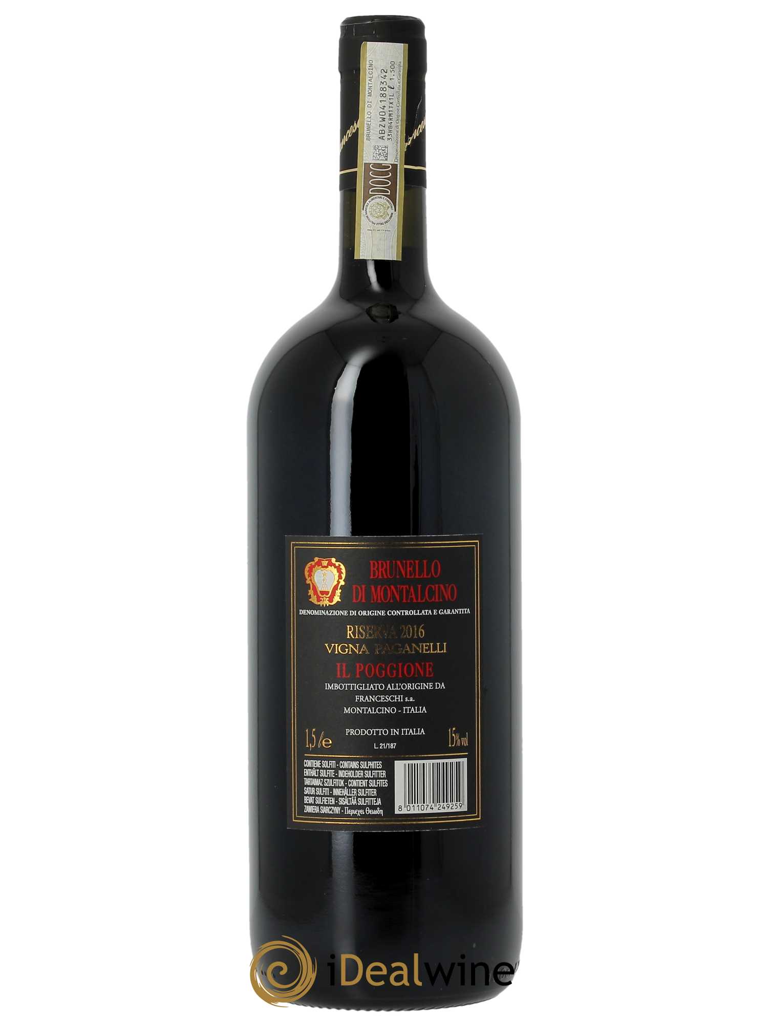 Brunello di Montalcino DOCG Il Poggione Riserva Vigna Paganelli Lavinio Franceschi 2016 - Posten von 1 Magnum - 2