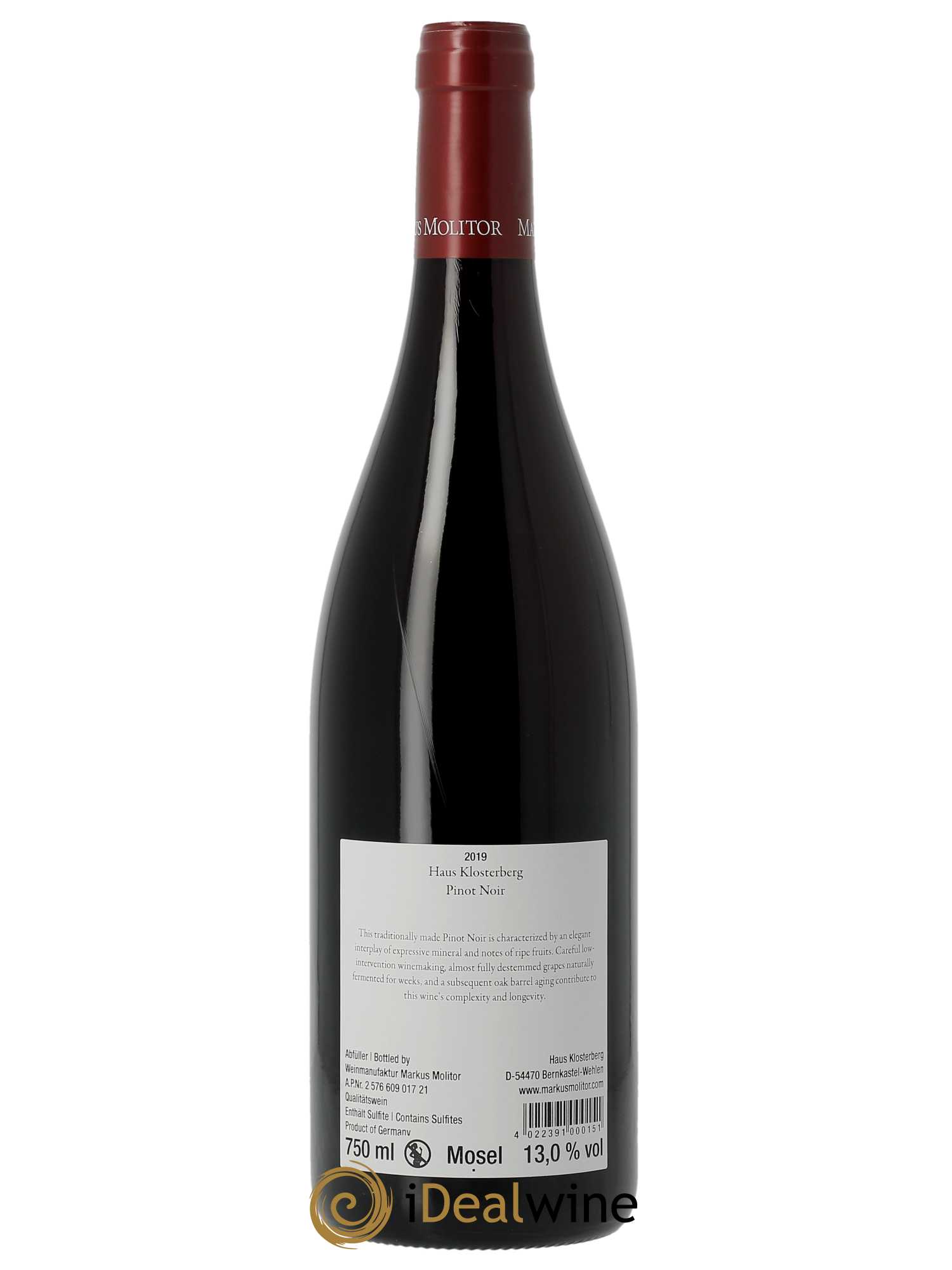 Pinot Noir Markus Molitor Haus Klosterberg 2019 - Lot of 1 bottle - 2