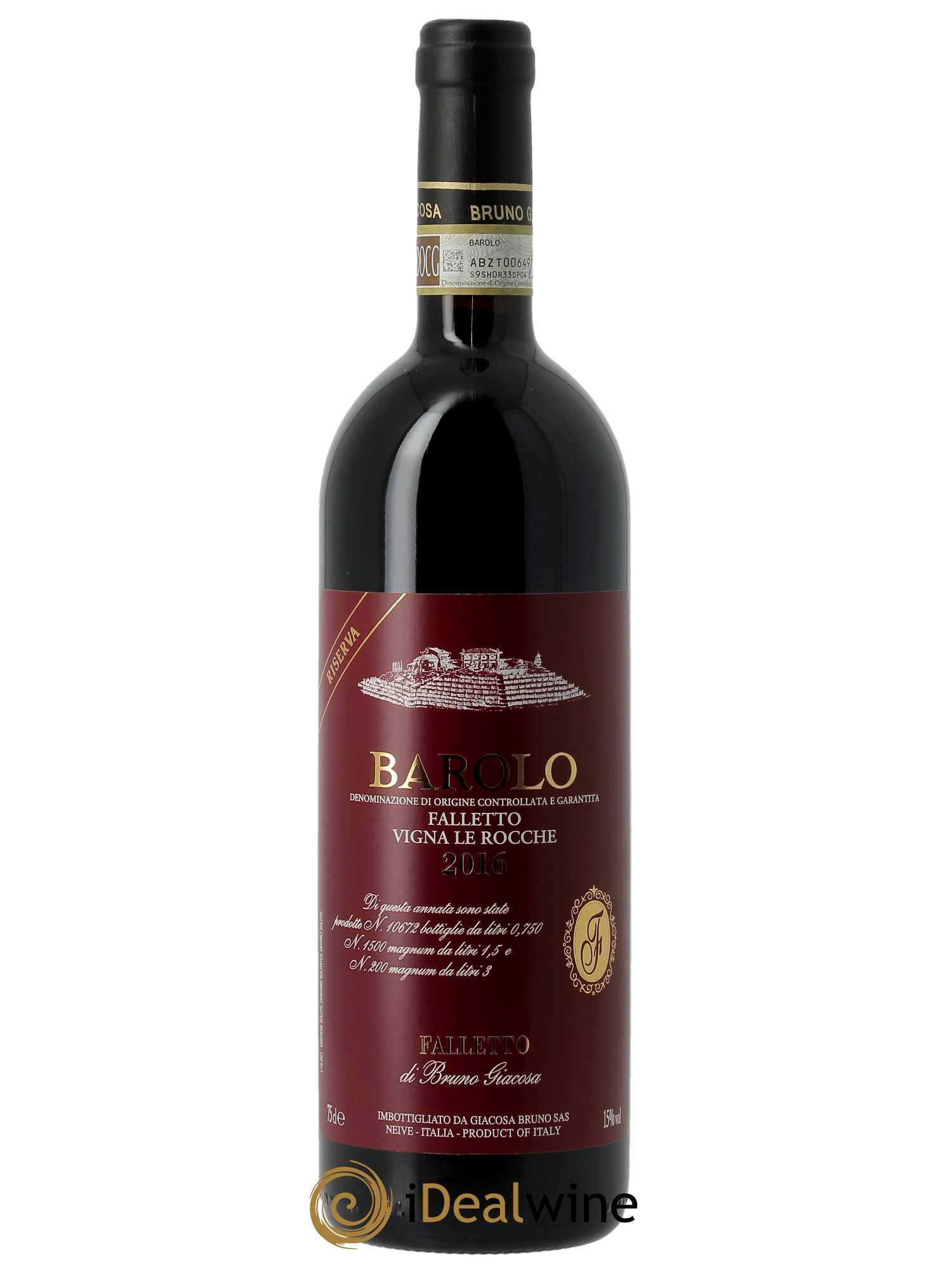 Barolo DOCG Riserva Le Rocche del Falletto Falletto - Bruno Giacosa 2016 - Lot de 1 bouteille - 0