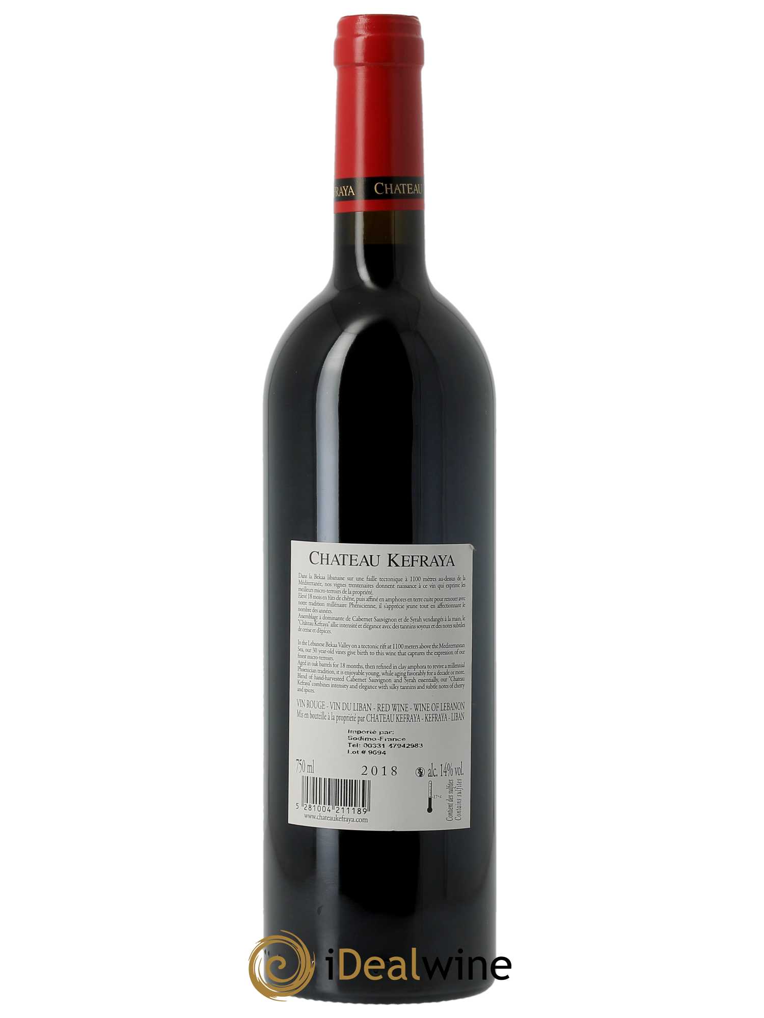 Vallée de la Békaa Château Kefraya Michel de Bustros 2018 - Lot de 1 bouteille - 1